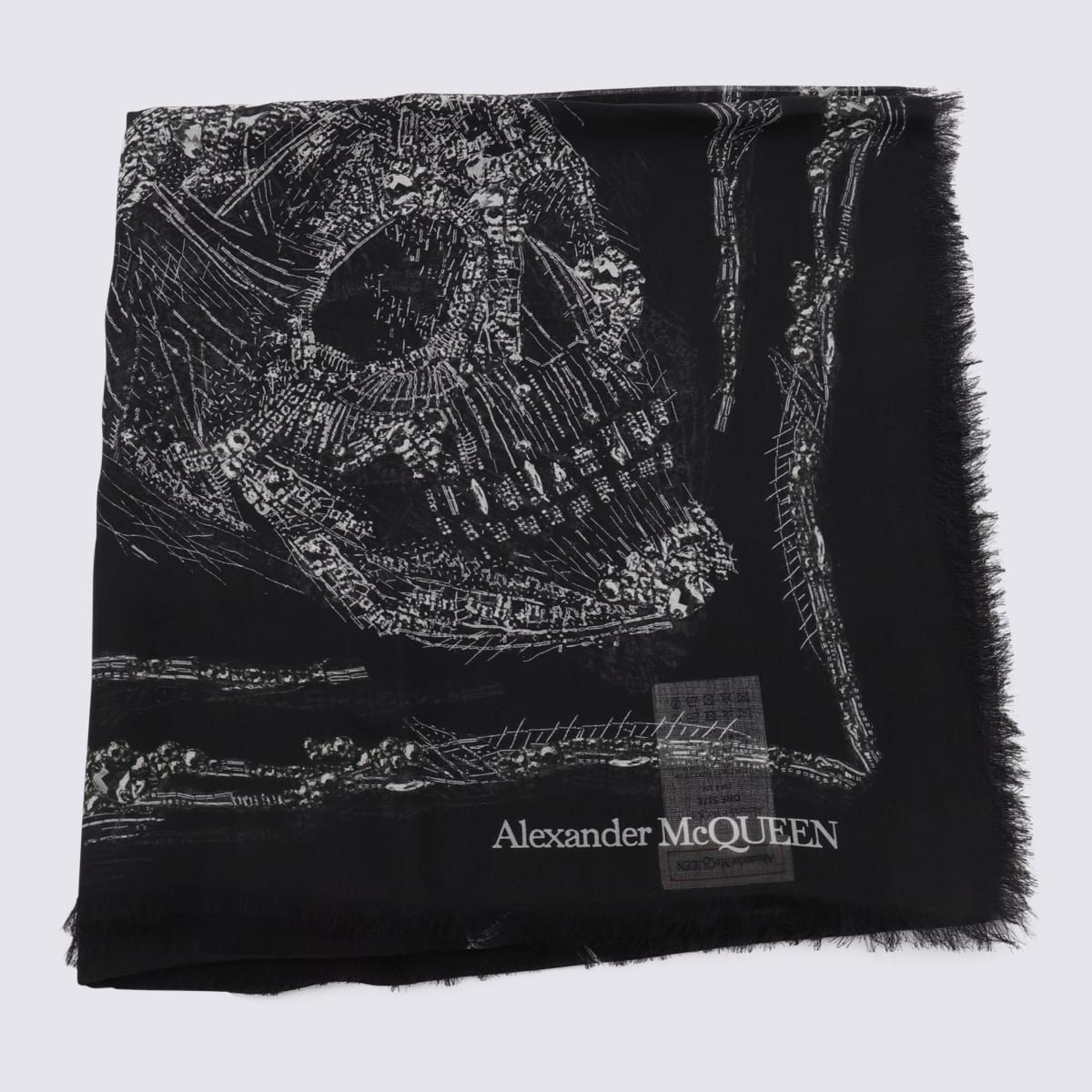 Alexander Mcqueen Black Skull Scarf