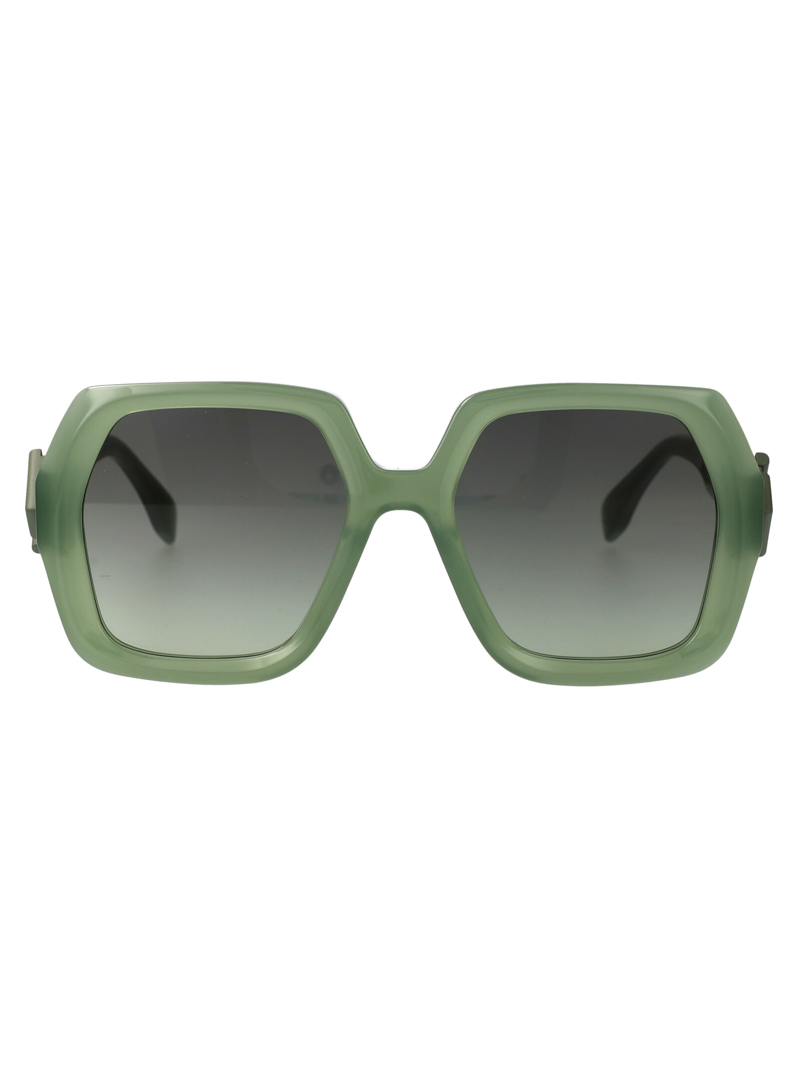 Shop Fendi Ff Diamonds Sunglasses In Green