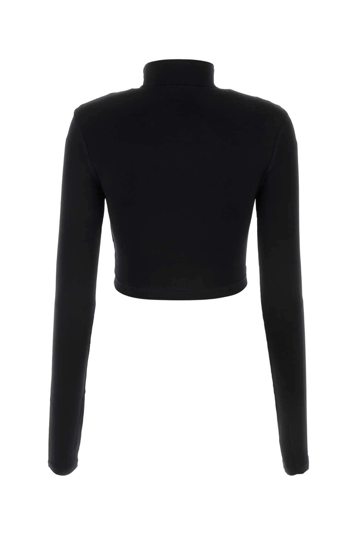 Shop Off-white Black Stretch Viscose Top In 1001