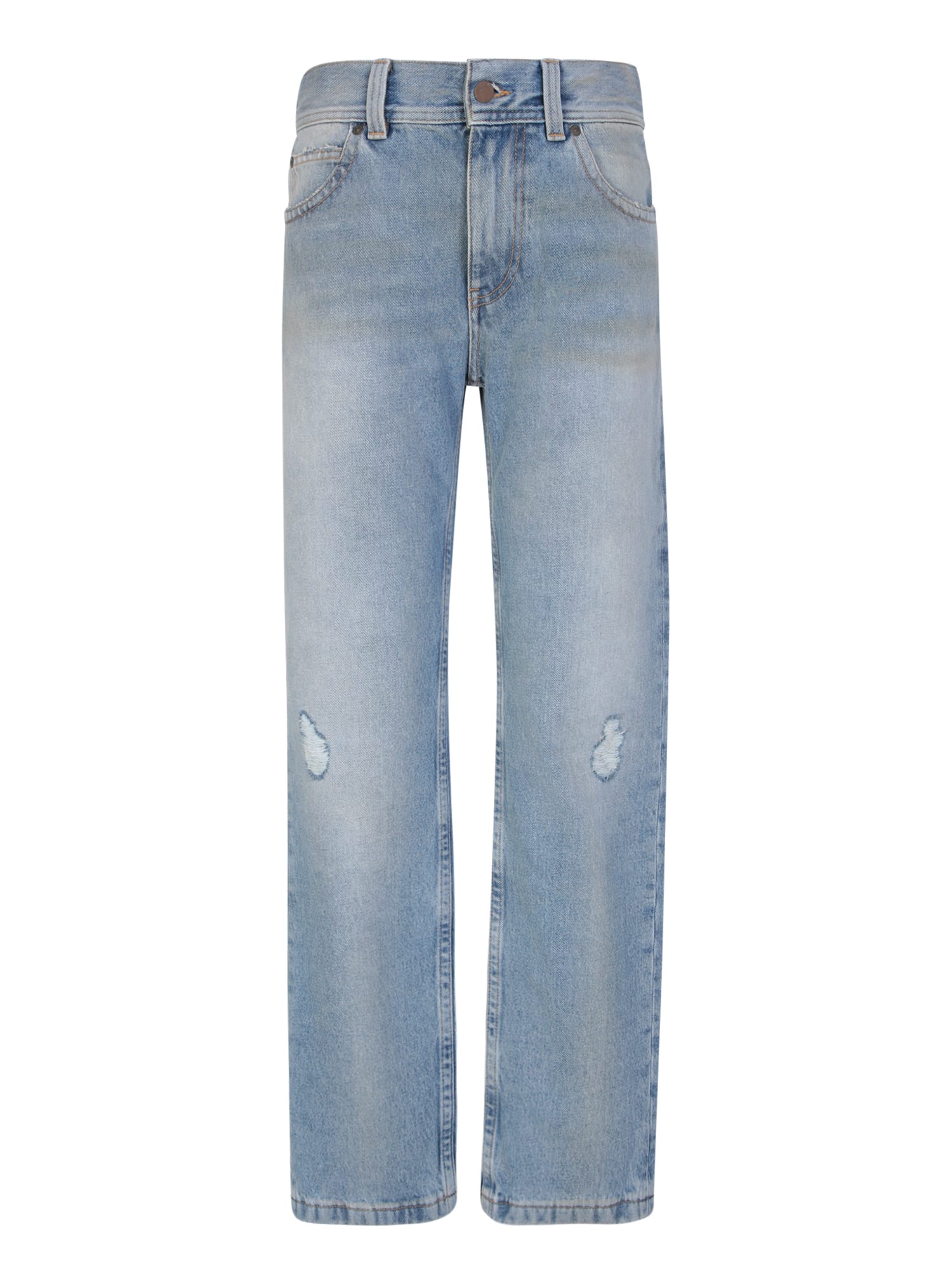 Shop Palm Angels Straight-leg Jeans In Blue