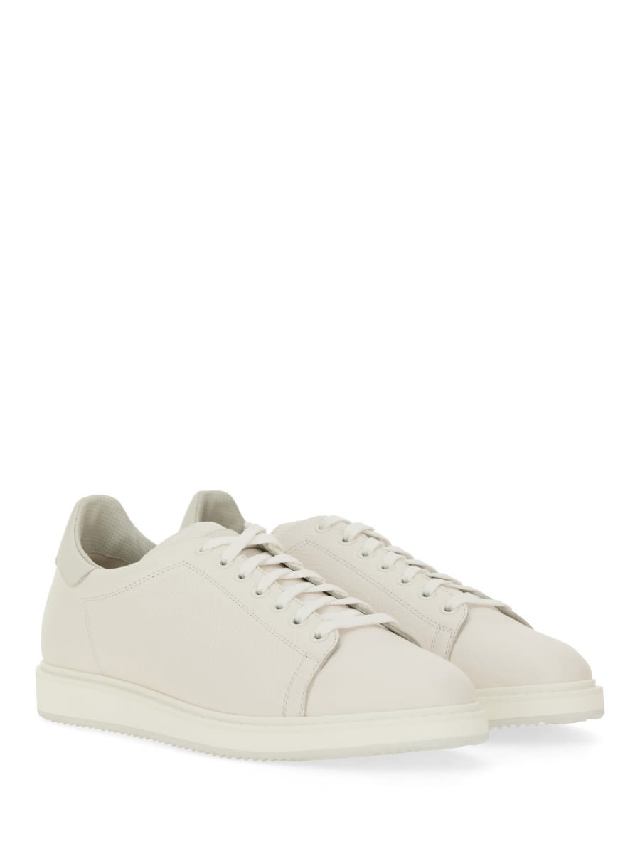 Shop Brunello Cucinelli Leather Sneaker In White