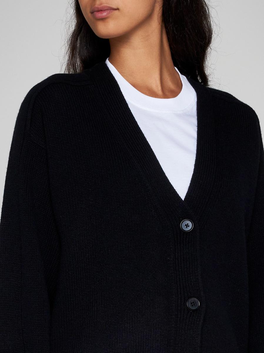 Shop Loulou Studio Zanzibar Wool And Cashmere Cardigan In Black