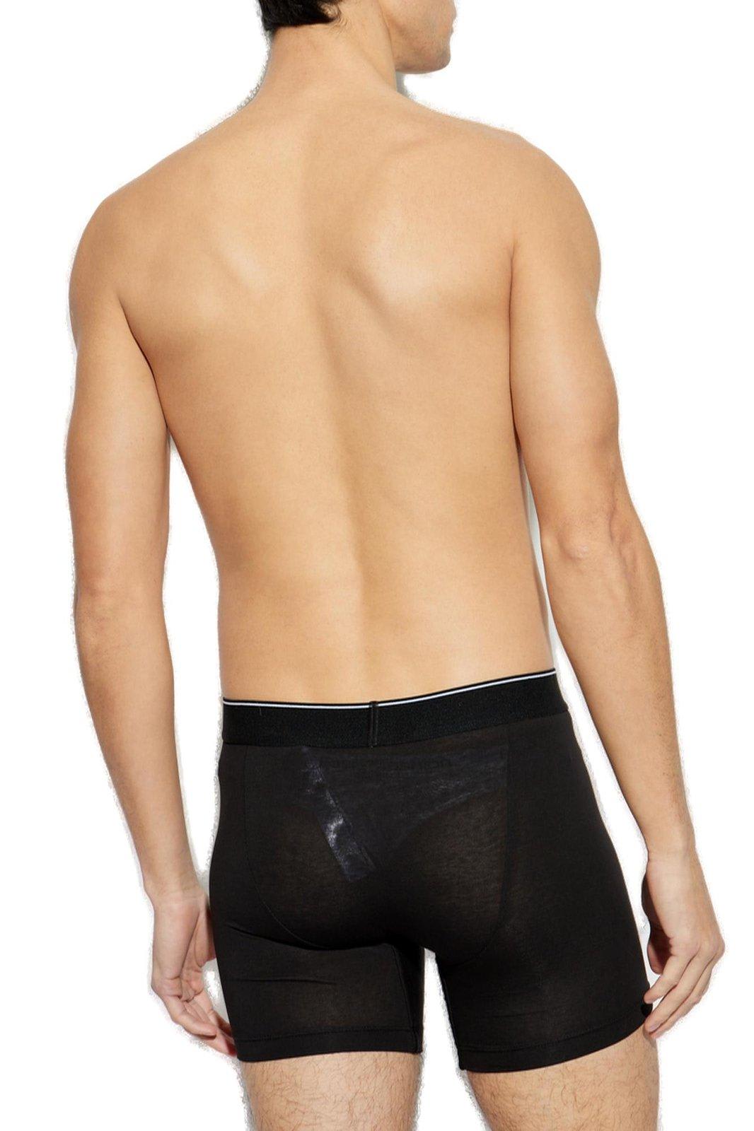 Diesel Black Stretch Cotton Boxer Set In Black