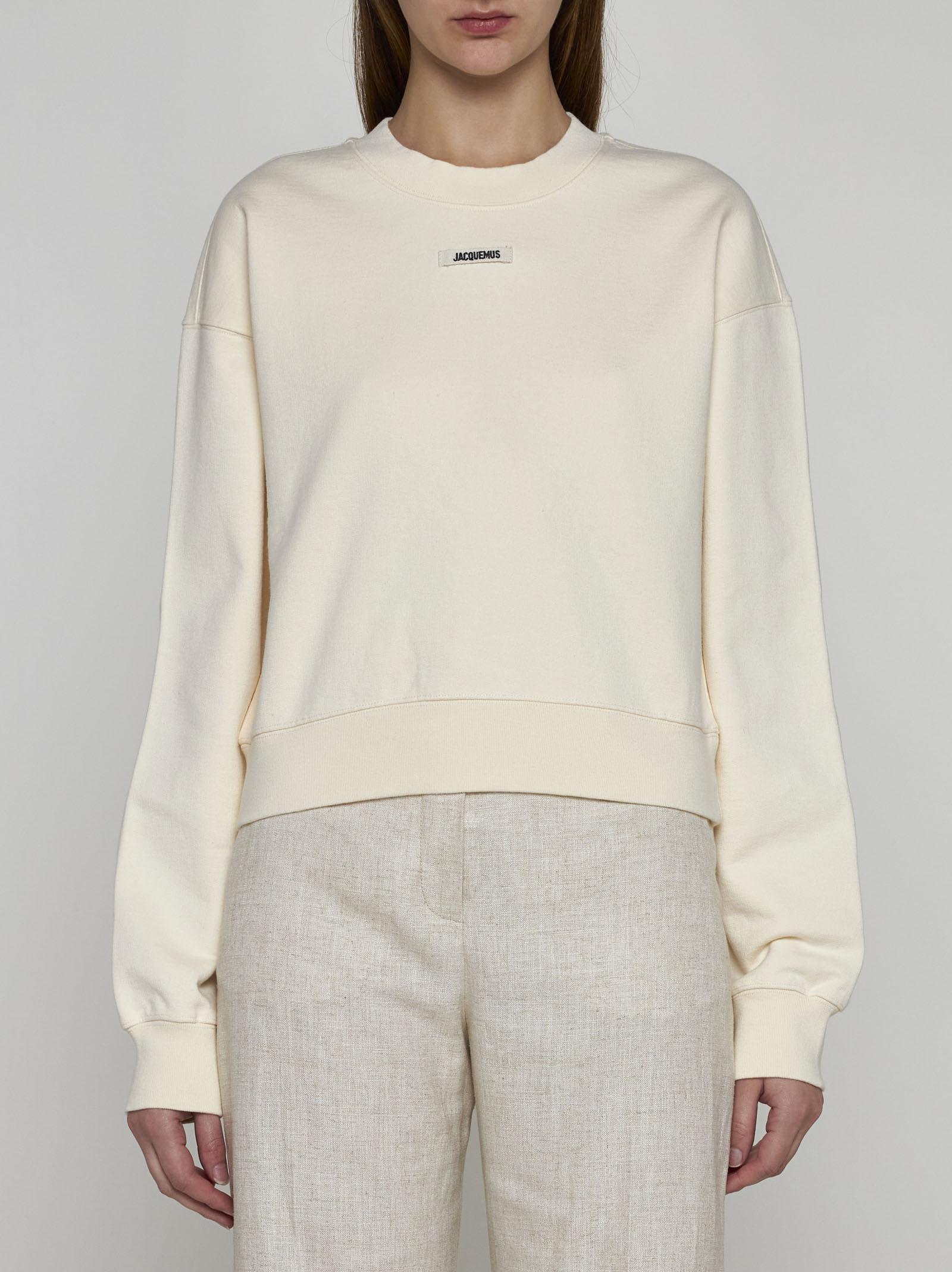 Shop Jacquemus Gros Grain Cotton Sweatshirt In Ivory
