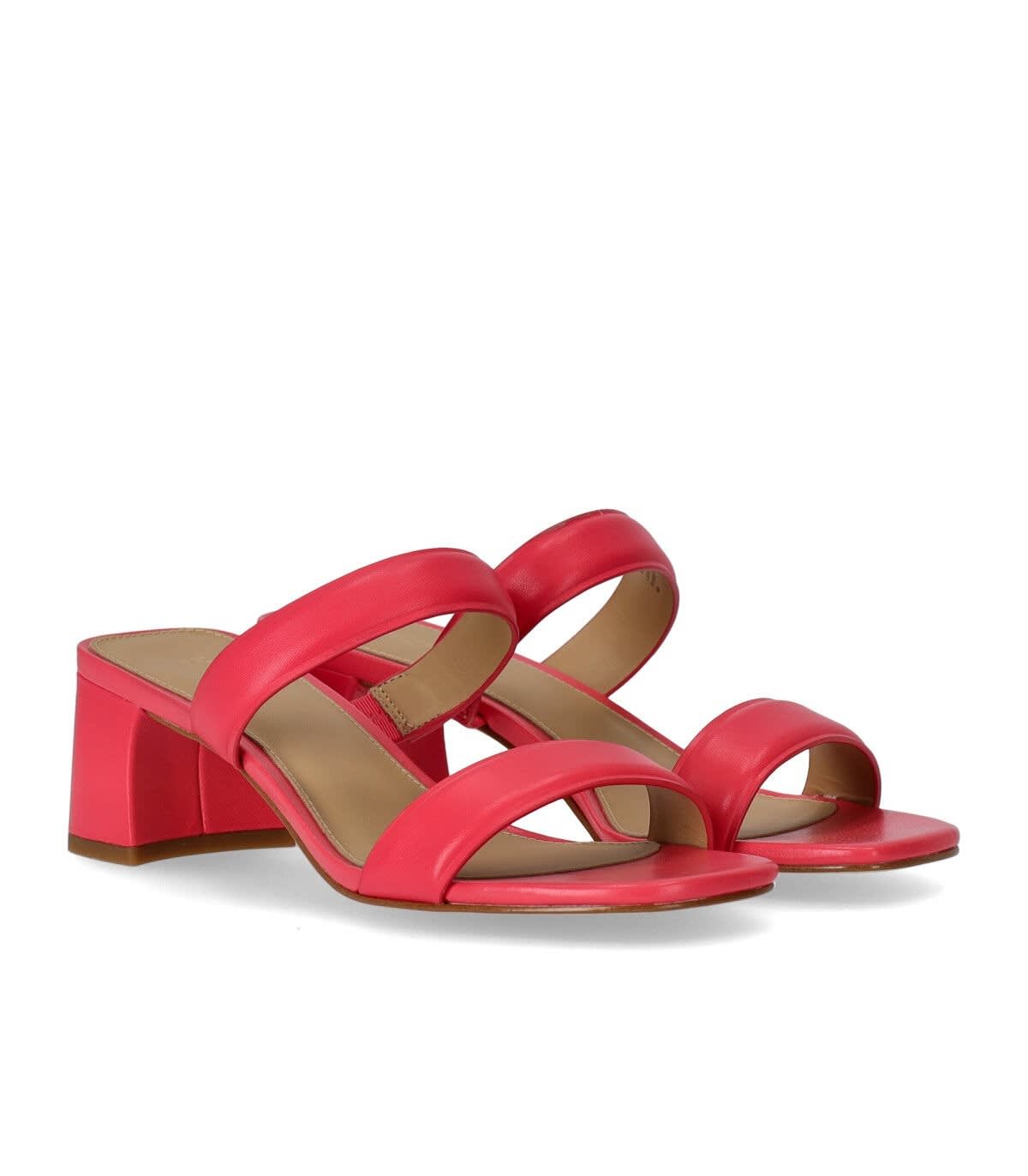 Shop Michael Kors Jules Leather Mules In Fuxia