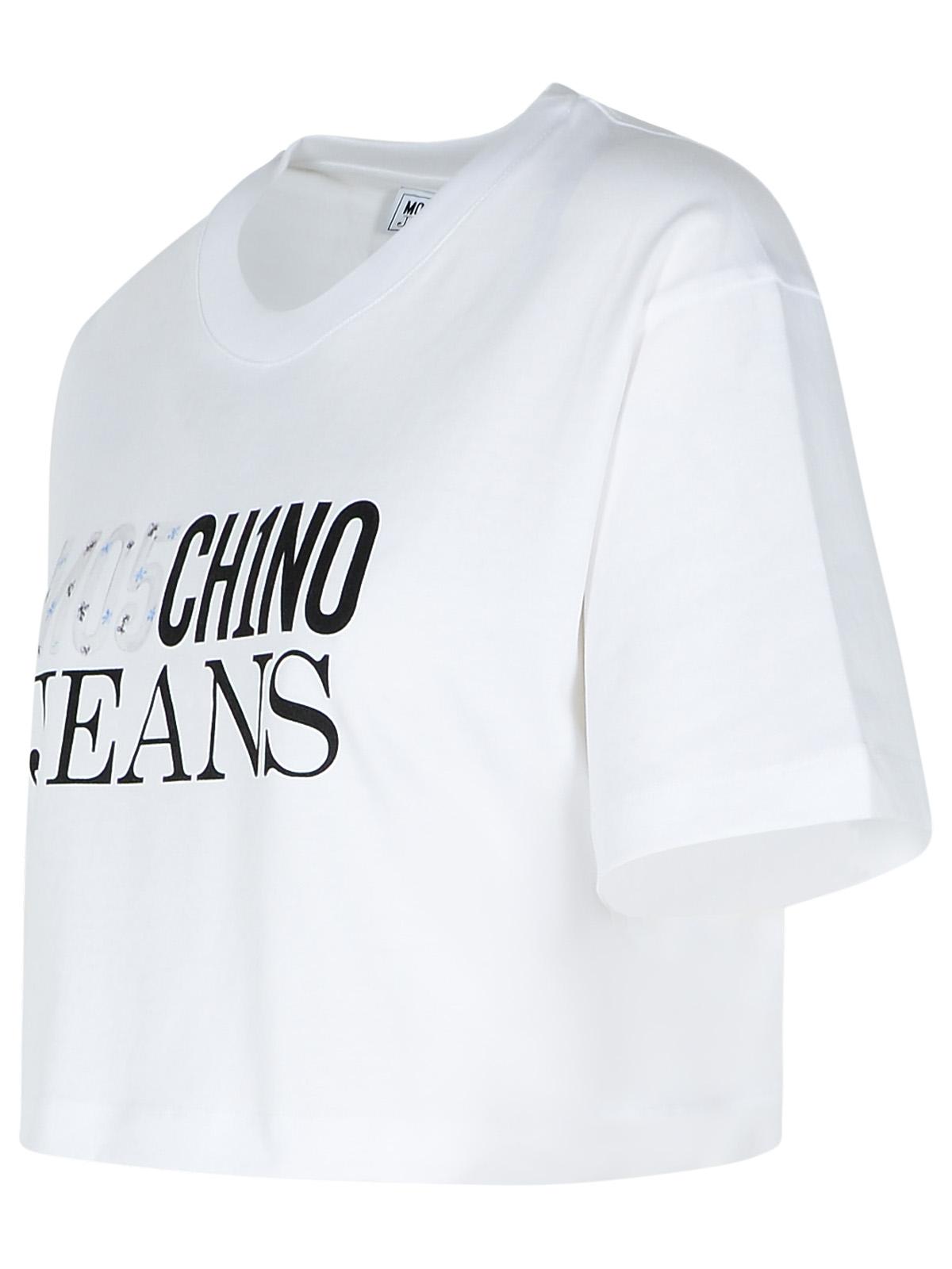 Shop M05ch1n0 Jeans White Cotton T-shirt