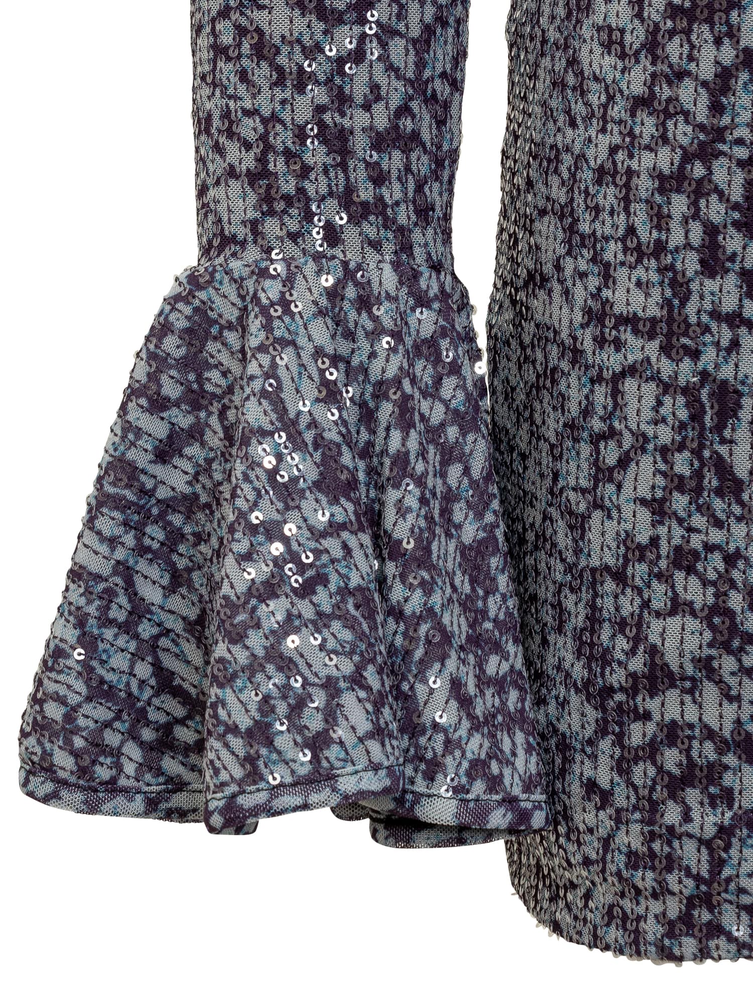 Shop Rotate Birger Christensen Short Dress With Sequins In Vibrant Floral Outline-purple Pennant Comb