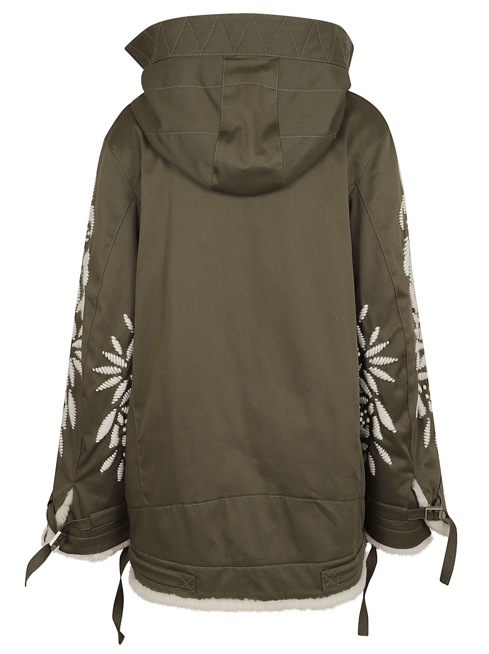 Shop Ermanno Scervino Parka In Piumino In Dusty Olive