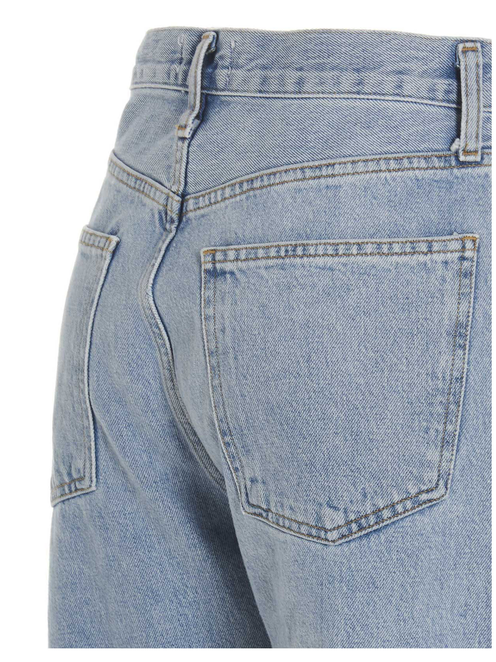 Shop Agolde Lune Pieced Jeans In Light Blue