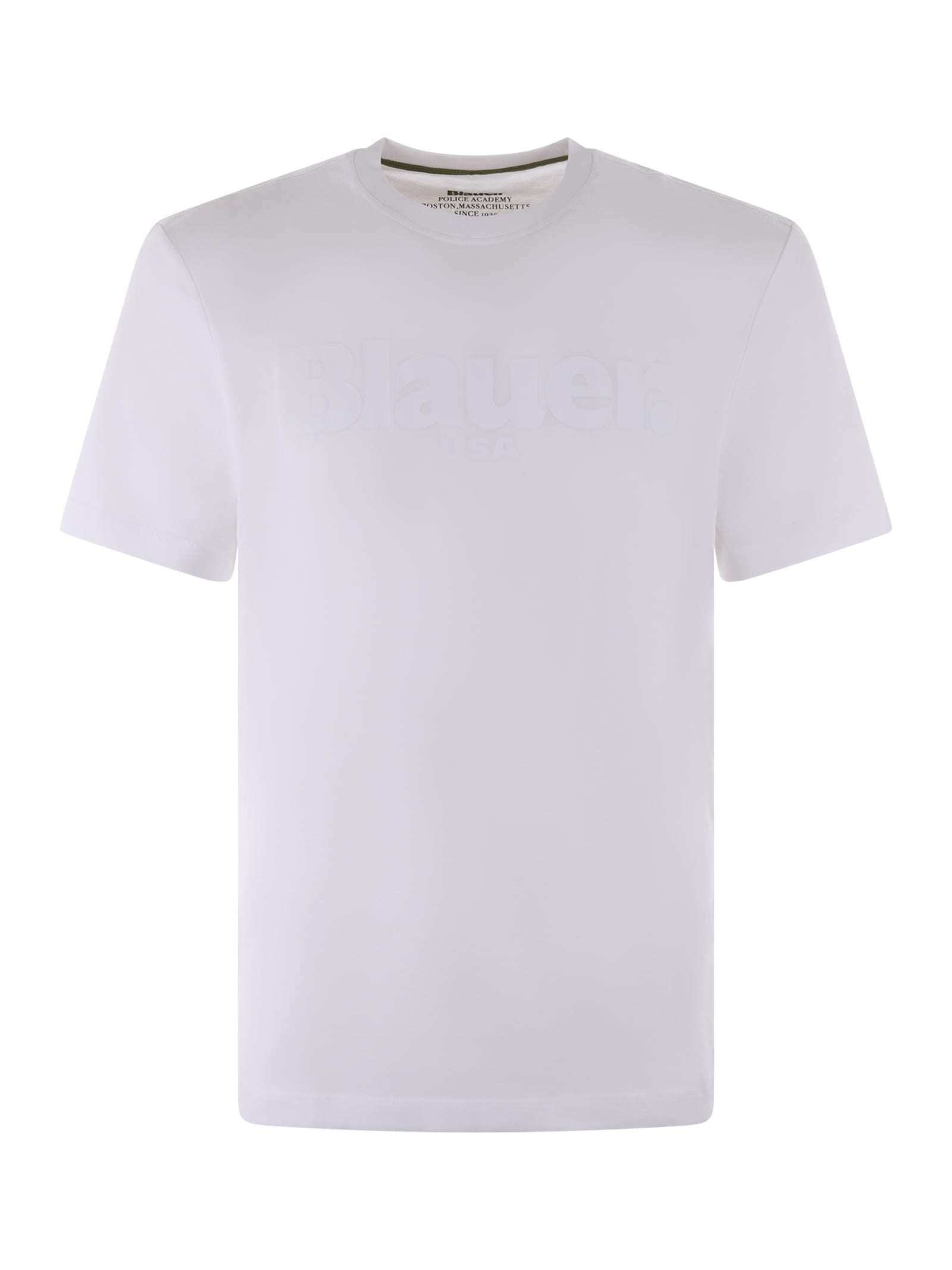 Shop Blauer T-shirt In Bianco