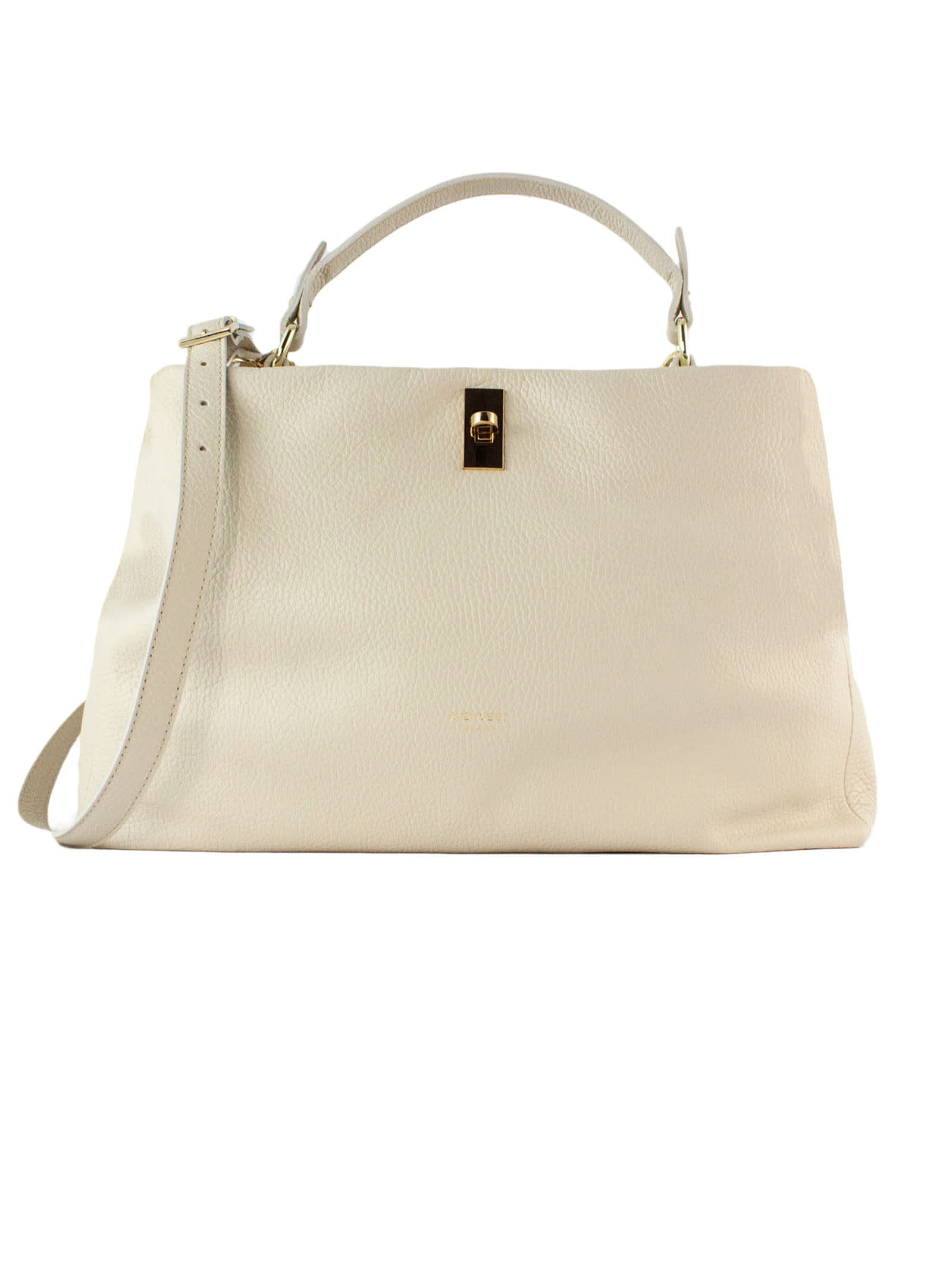 Cream Grained Soft Leather Bag