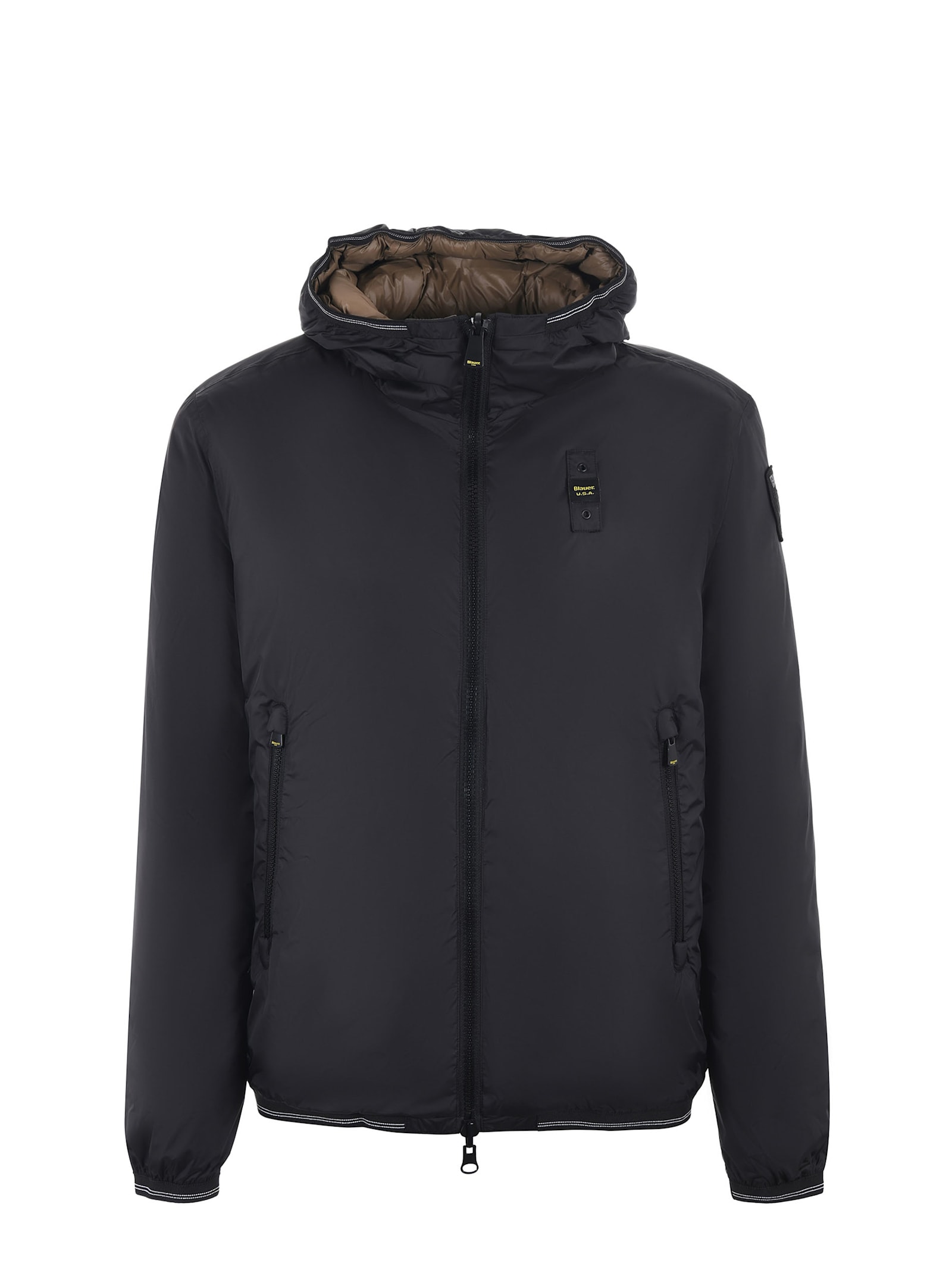 Shop Blauer Reversible Nylon Jacket In Nero/nocciola