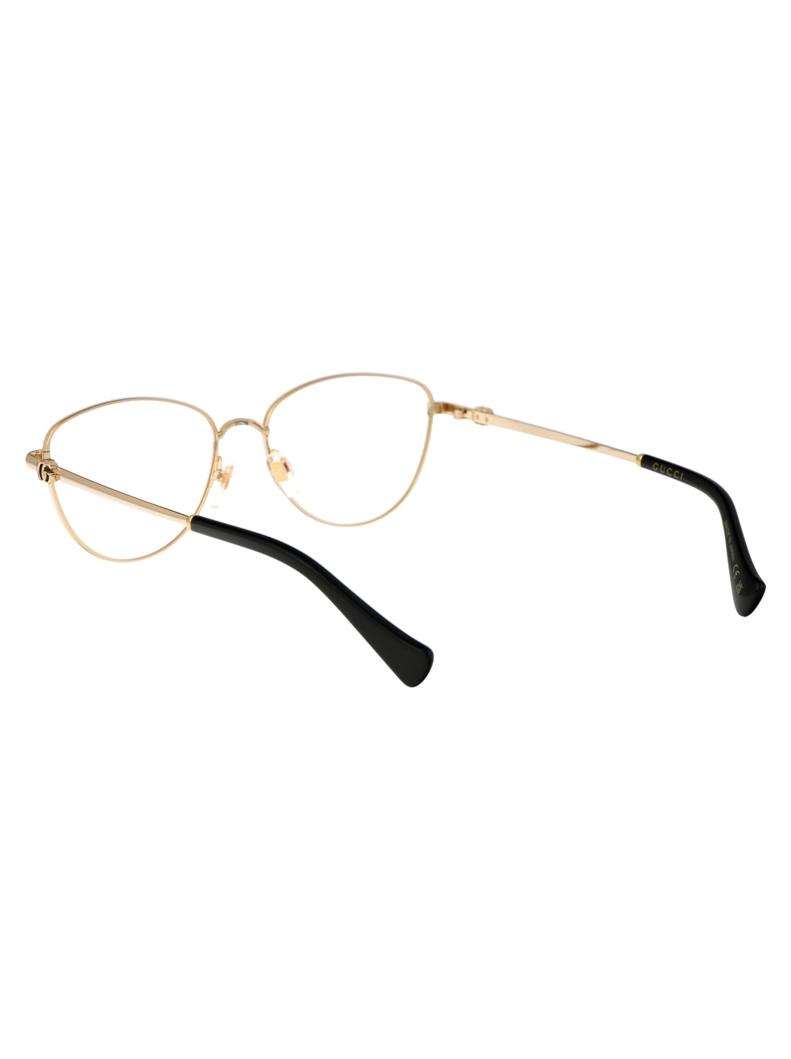 Shop Gucci Gg1595o Glasses In 001 Gold Gold Transparent