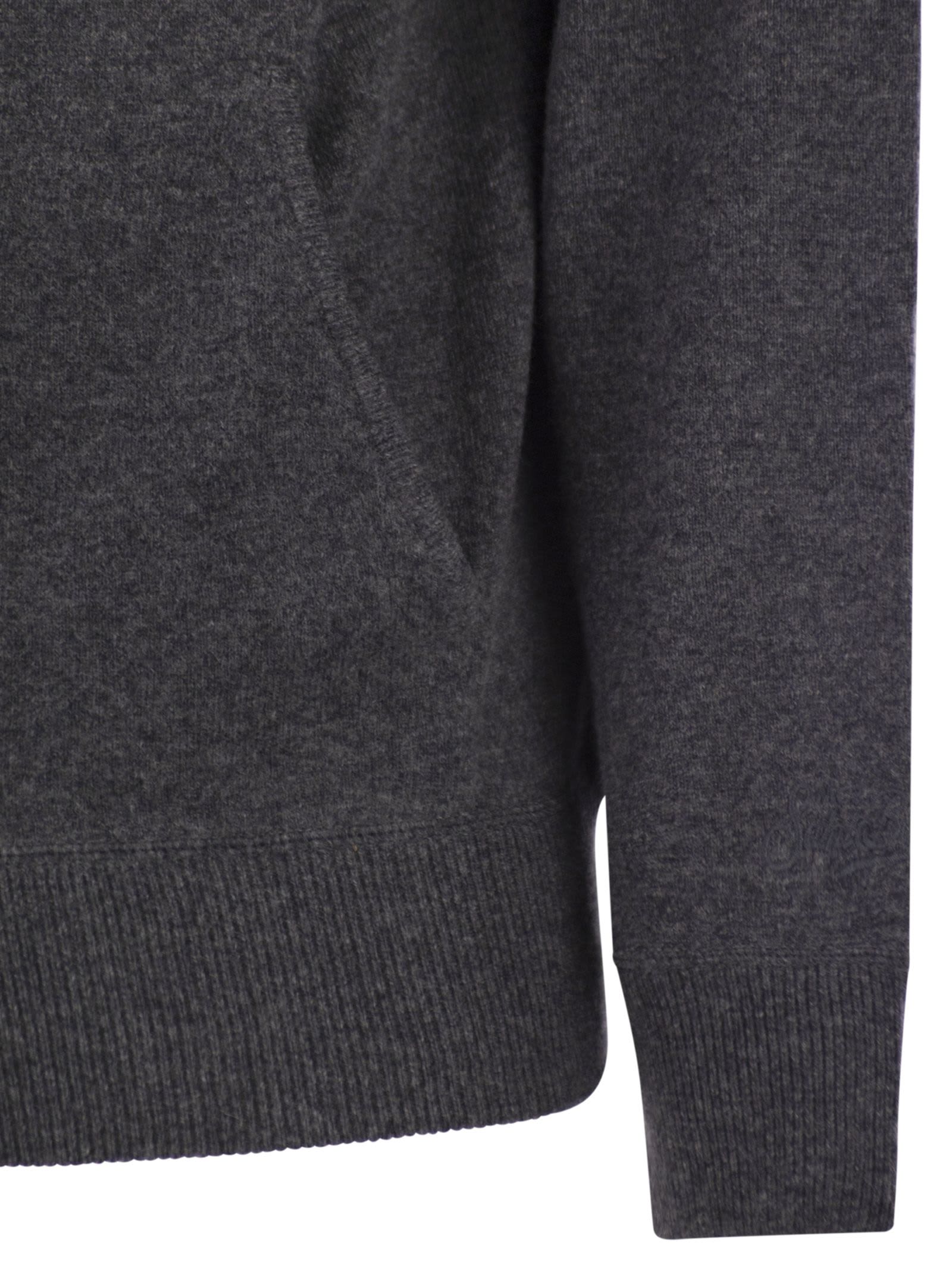 Mc2 Saint Barth Wilbur - Merino Wool Hooded Jumper In Gray