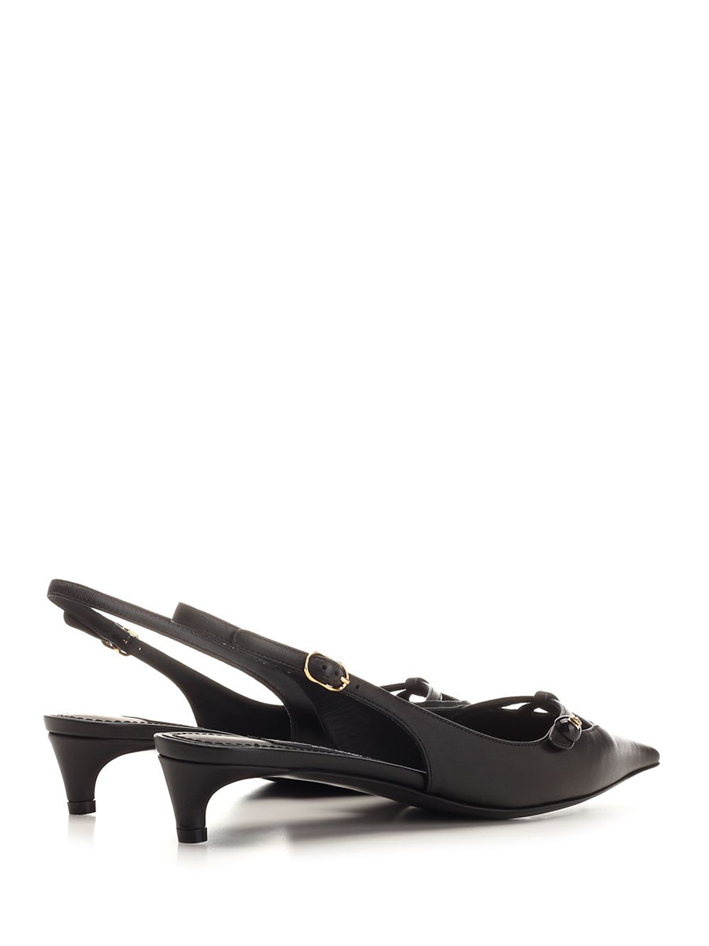 Shop Dolce & Gabbana Black Leather Slingback