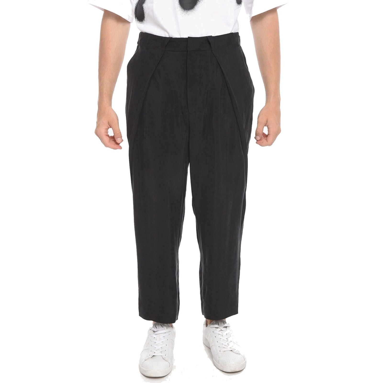 Shop Balmain Cropped Pants In Black