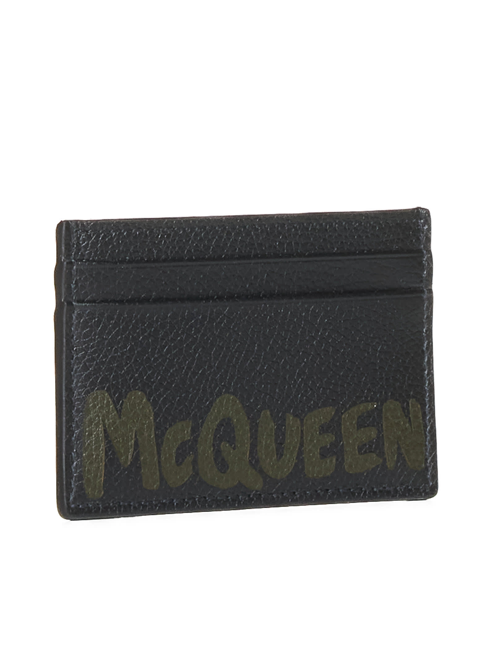 Shop Alexander Mcqueen Wallet In Black/khaki