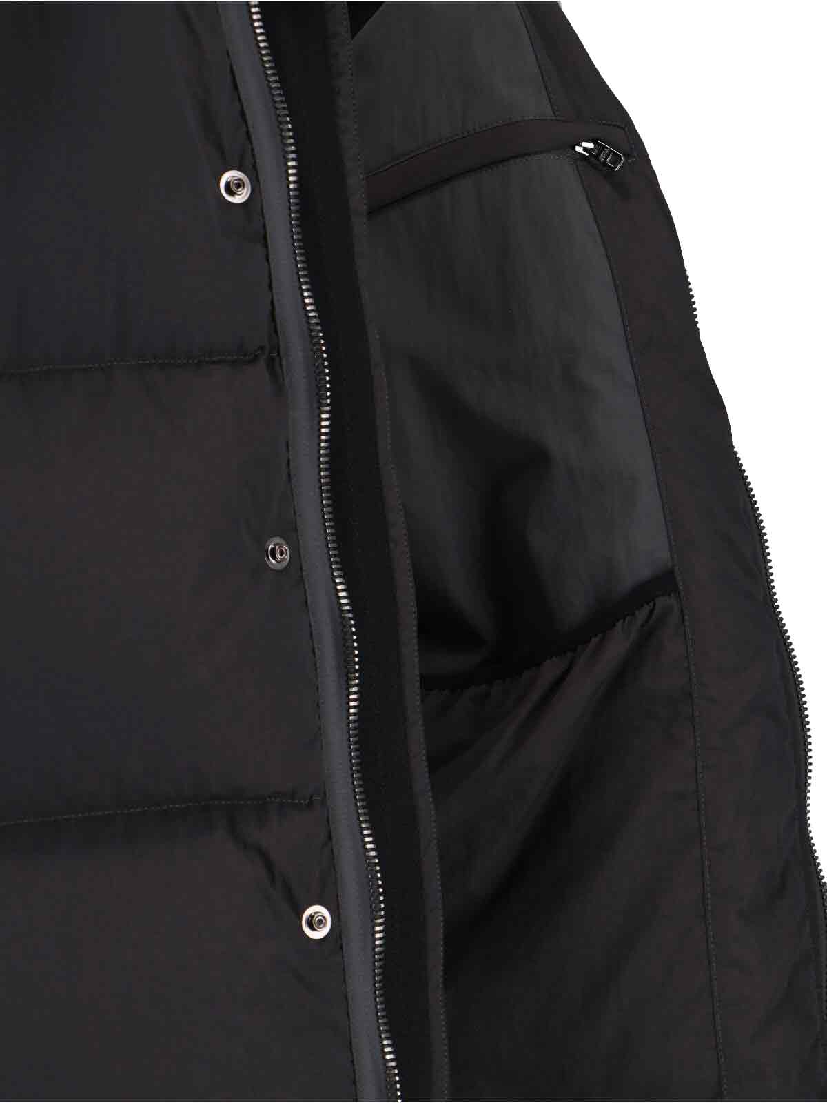 Dolce & Gabbana Ylon Twill Down Jacket With Logo Plate In Black