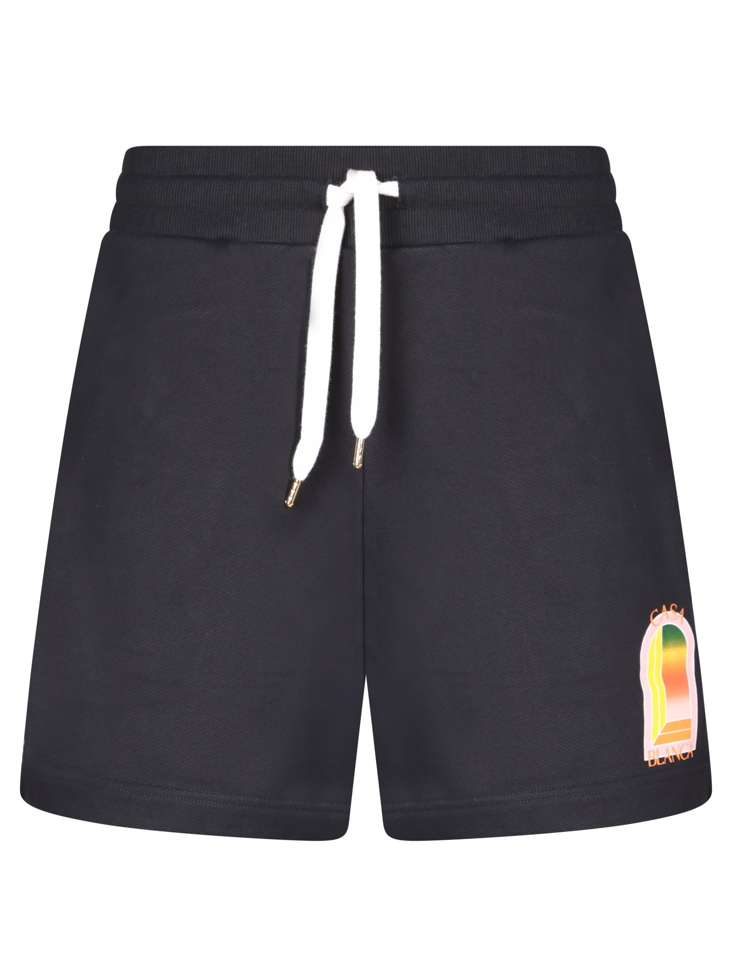 Shop Casablanca Cotton Bermuda Shorts In Black By