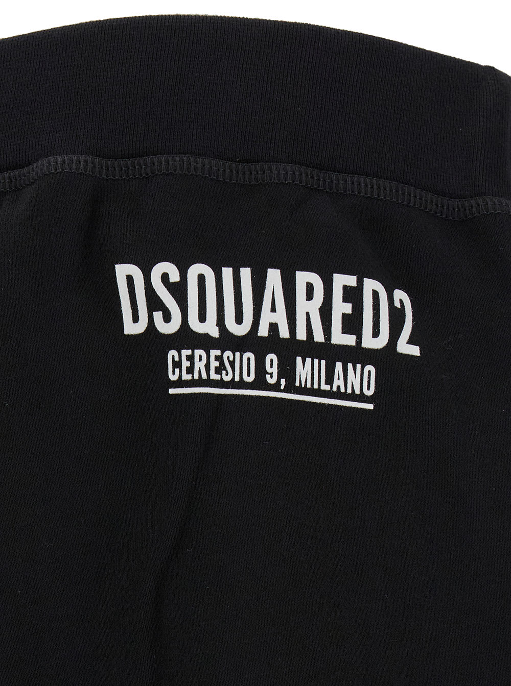 Shop Dsquared2 Black Jogger Pants With Rear Logo Print In Cotton Man