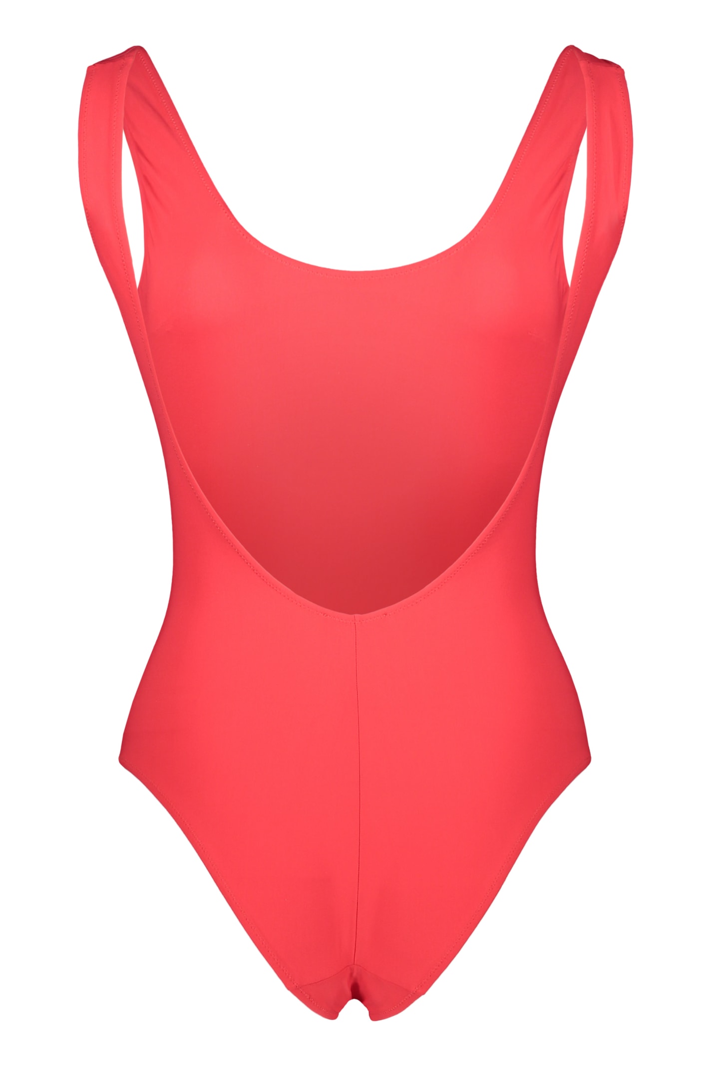 Shop Dolce & Gabbana One-piece Swimsuit In Coral