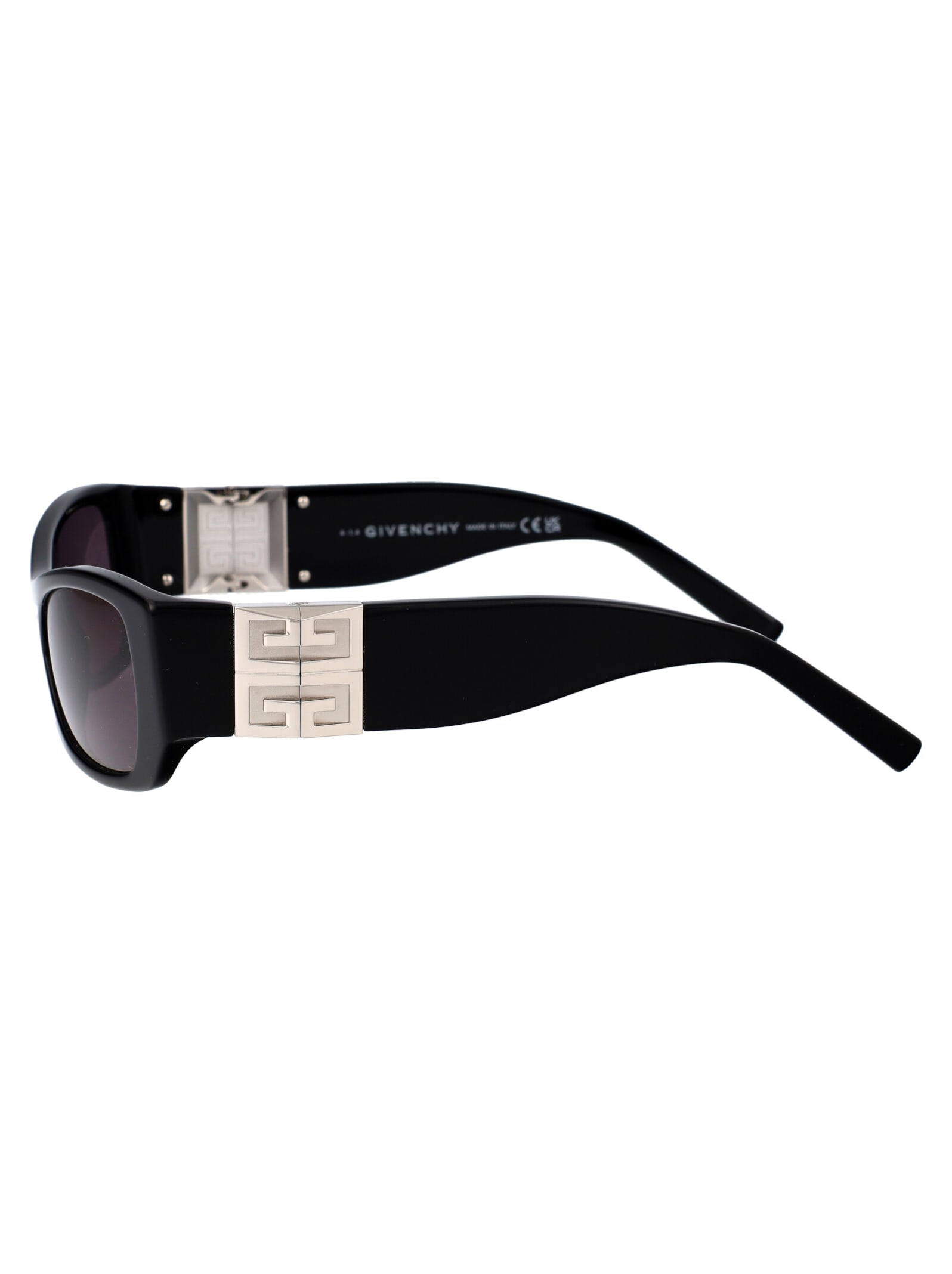 Givenchy Eyewear Rectangular Frame Sunglasses In 01a Shiny Black / Smoke