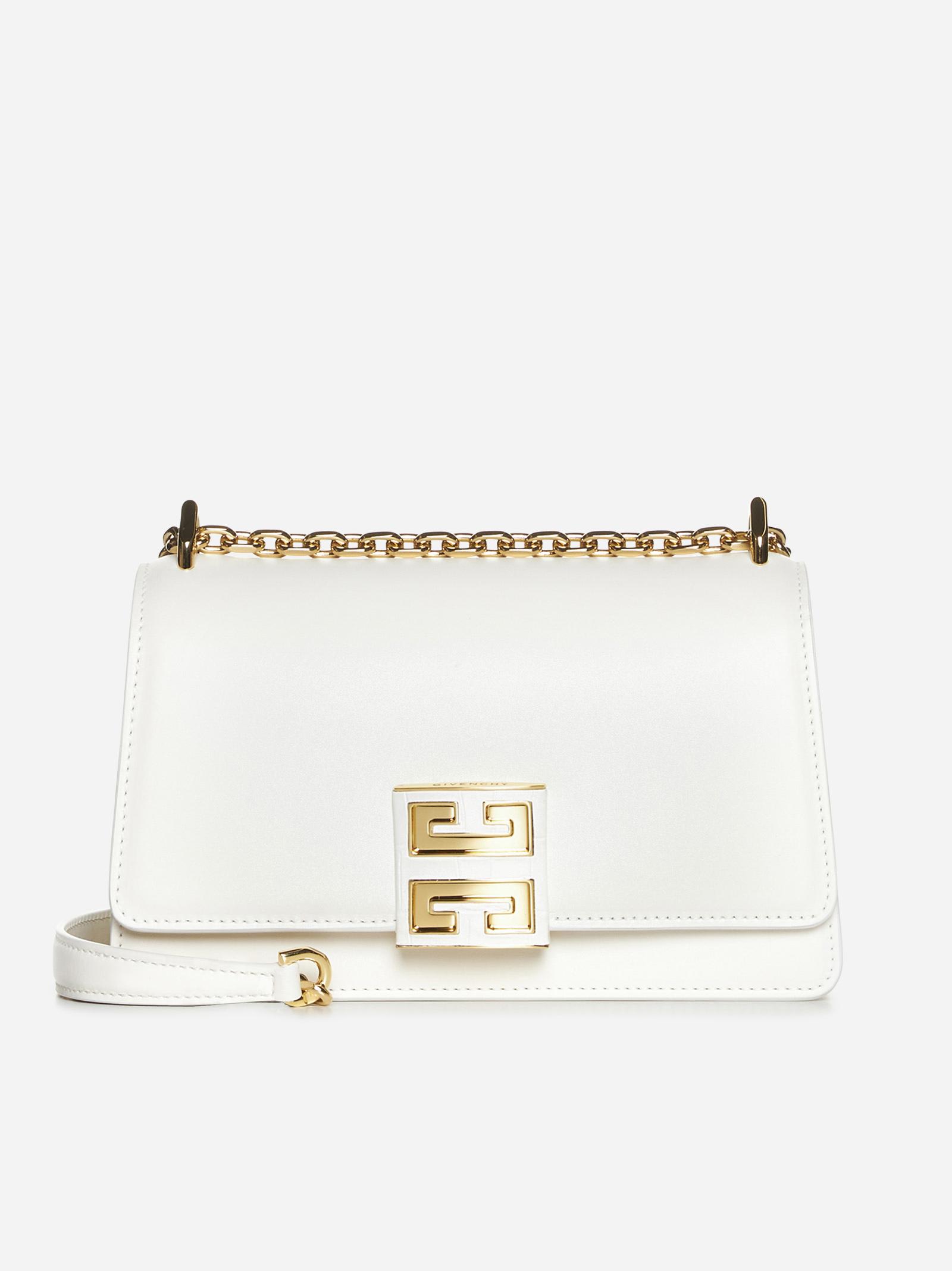 Shop Givenchy 4g Leather Sliding Chain Small Bag In White