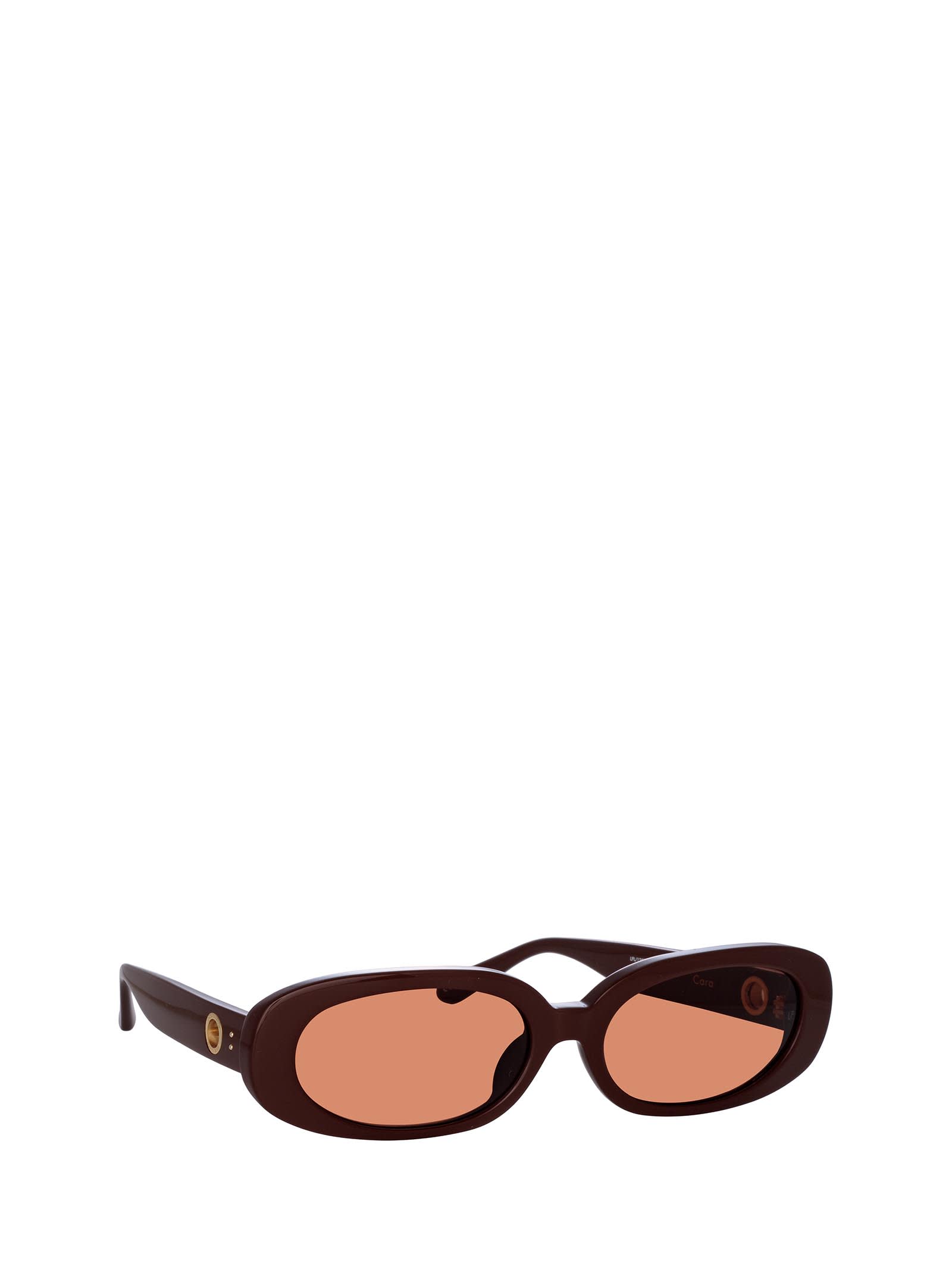 Shop Linda Farrow Lfl1252 Brown / Light Gold Sunglasses