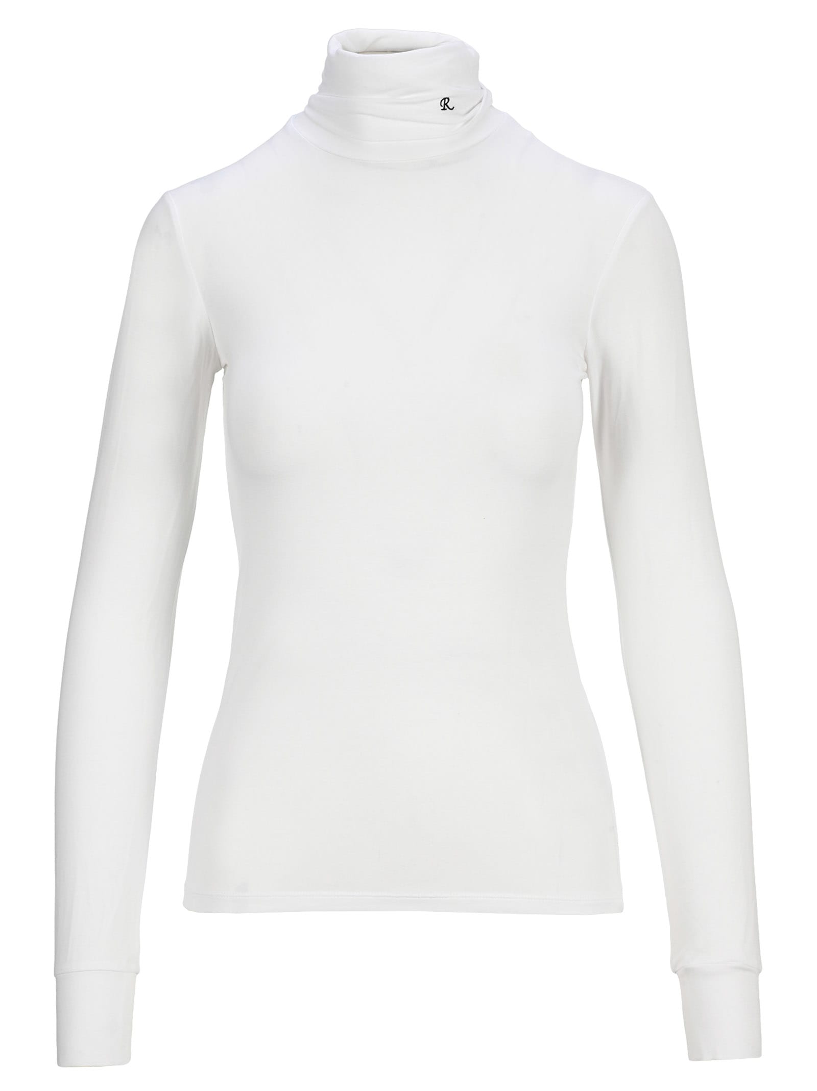 Raf Simons Stretch Jersey Knit Turtleneck Sweater In White