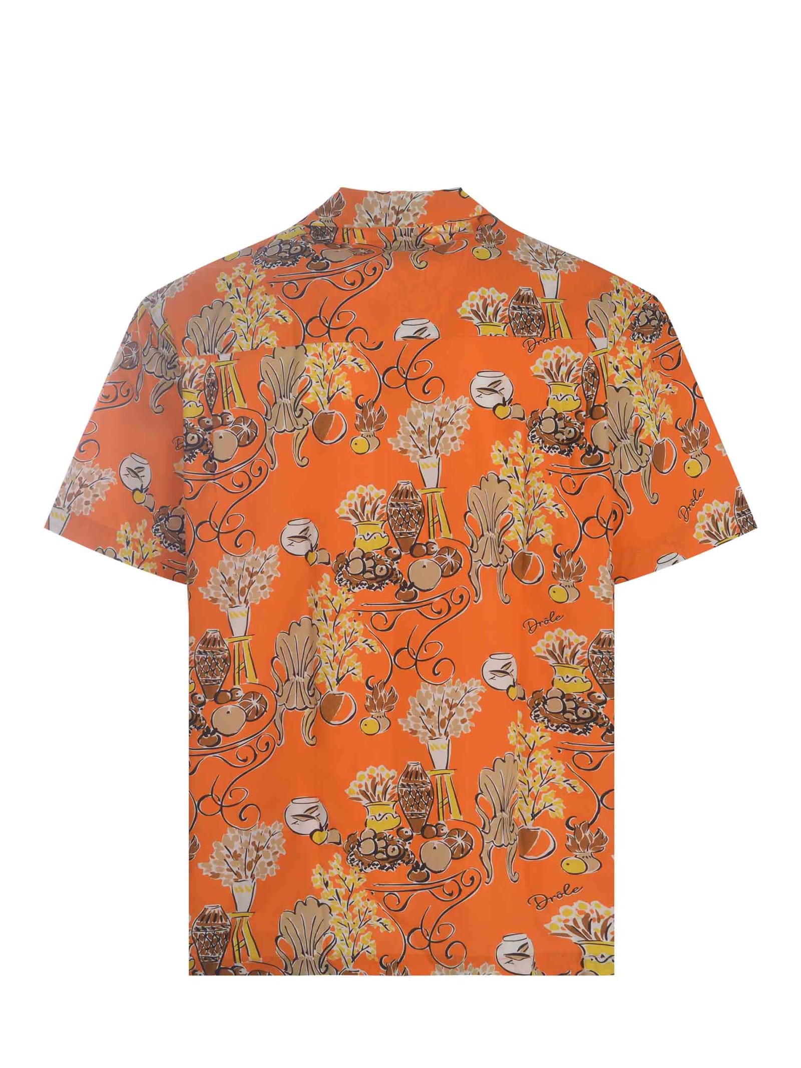 Shop Drôle De Monsieur Shirt Drole De Monsieur Terasse Made Of Cotton In Orange