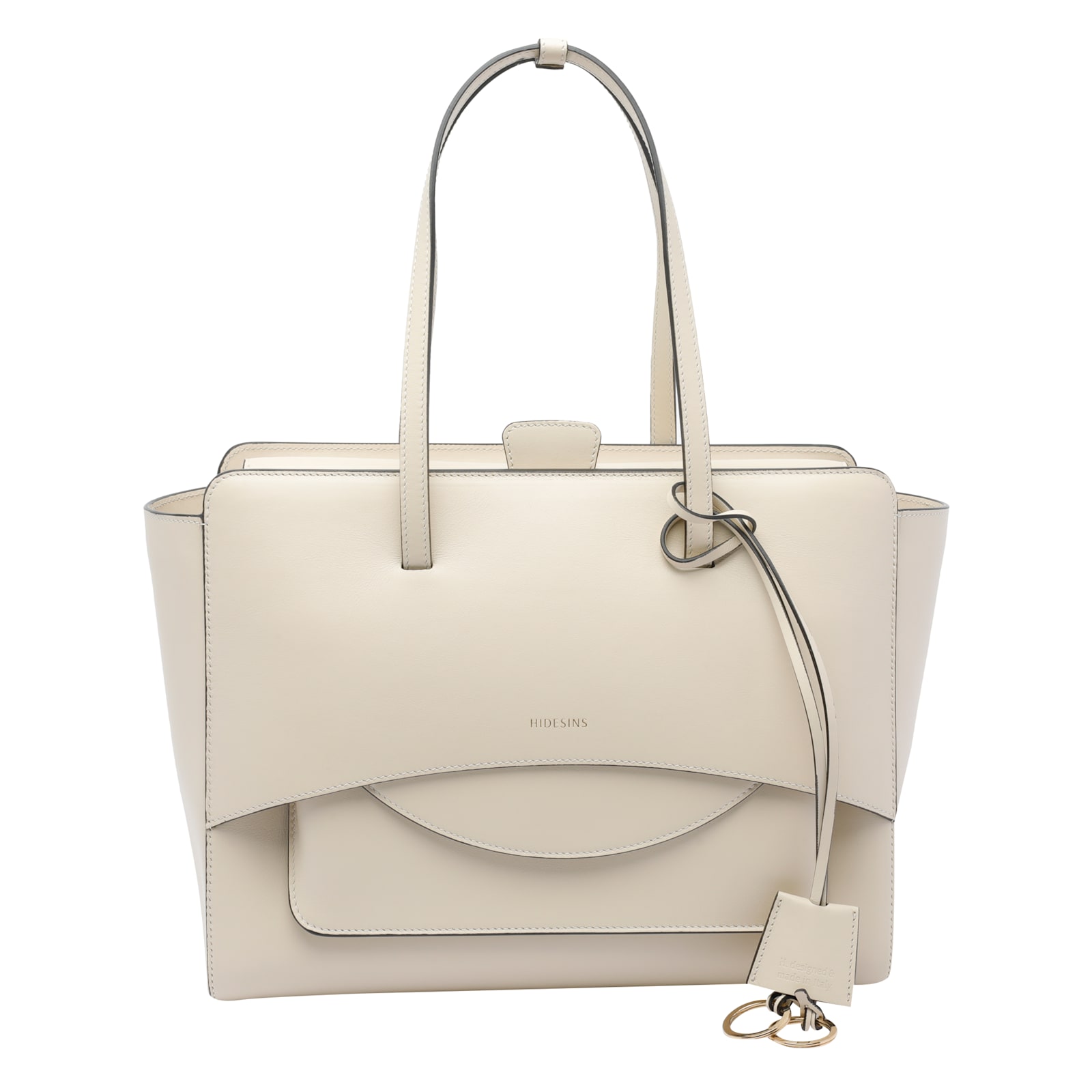 Hidesins Large Flap Handbag In White