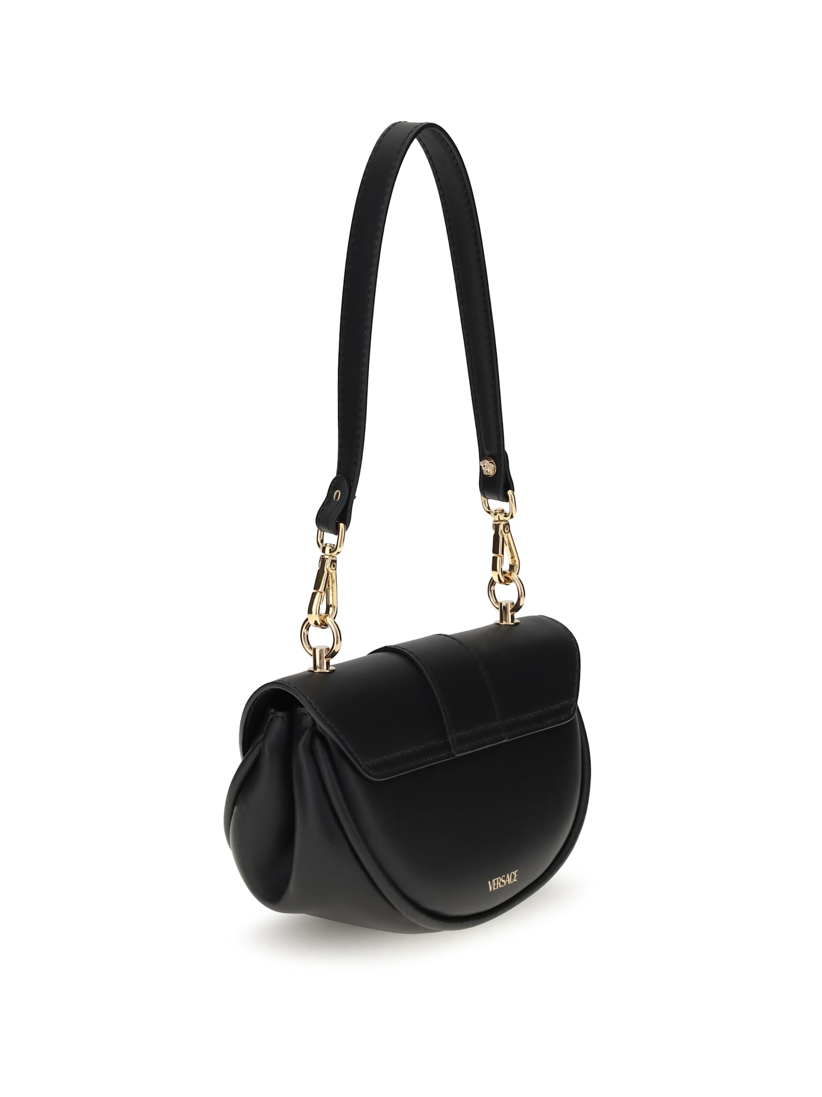 Versace Virtus Small Shoulder Bag In Black