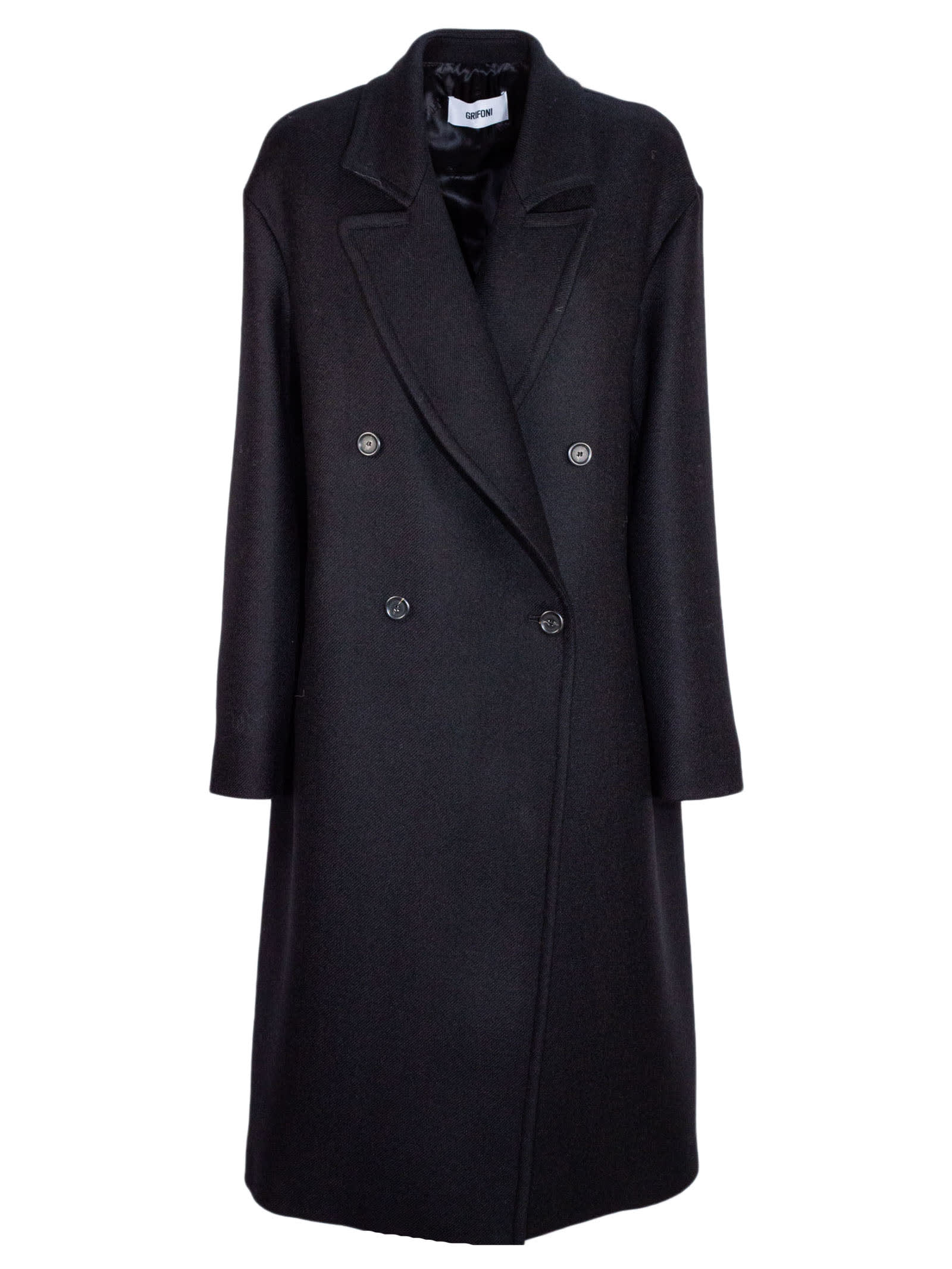 Black Virgin Wool Long Coat