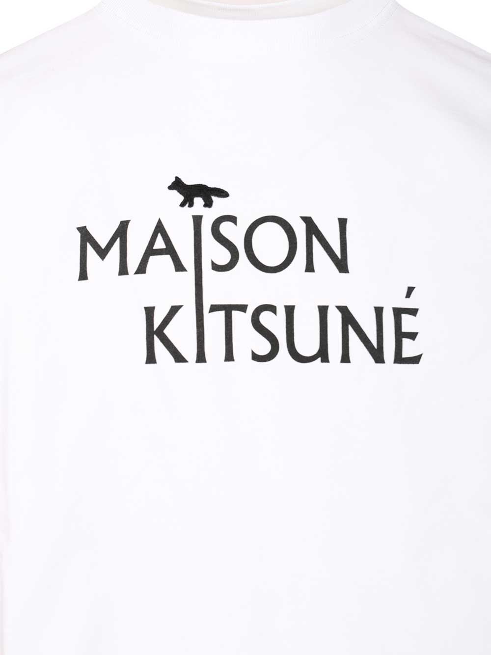 Maison Kitsuné White T-shirt With Logo Print In White