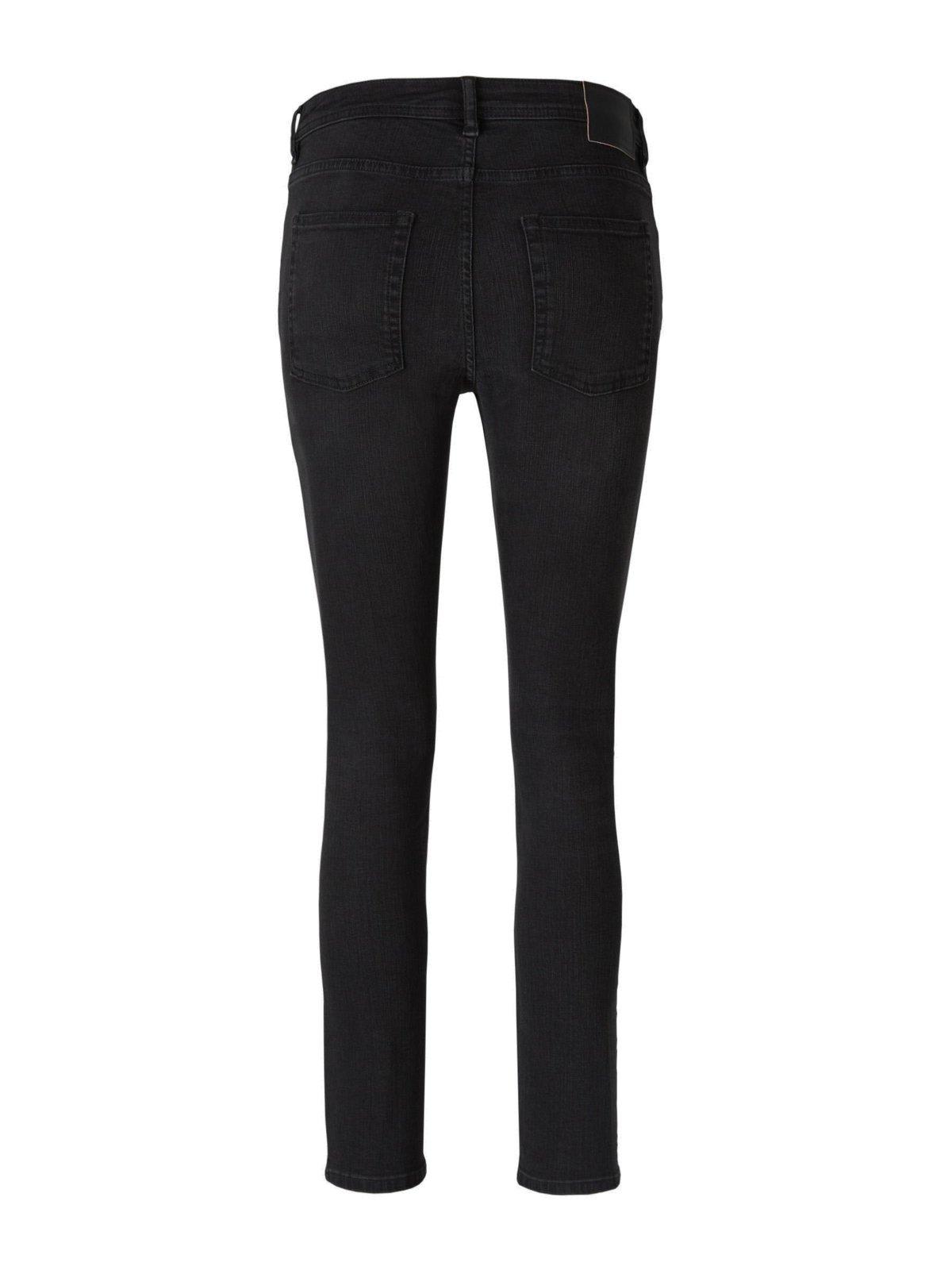 Shop Acne Studios Fade Effect Mid-rise Skinny Jeans In Used Black