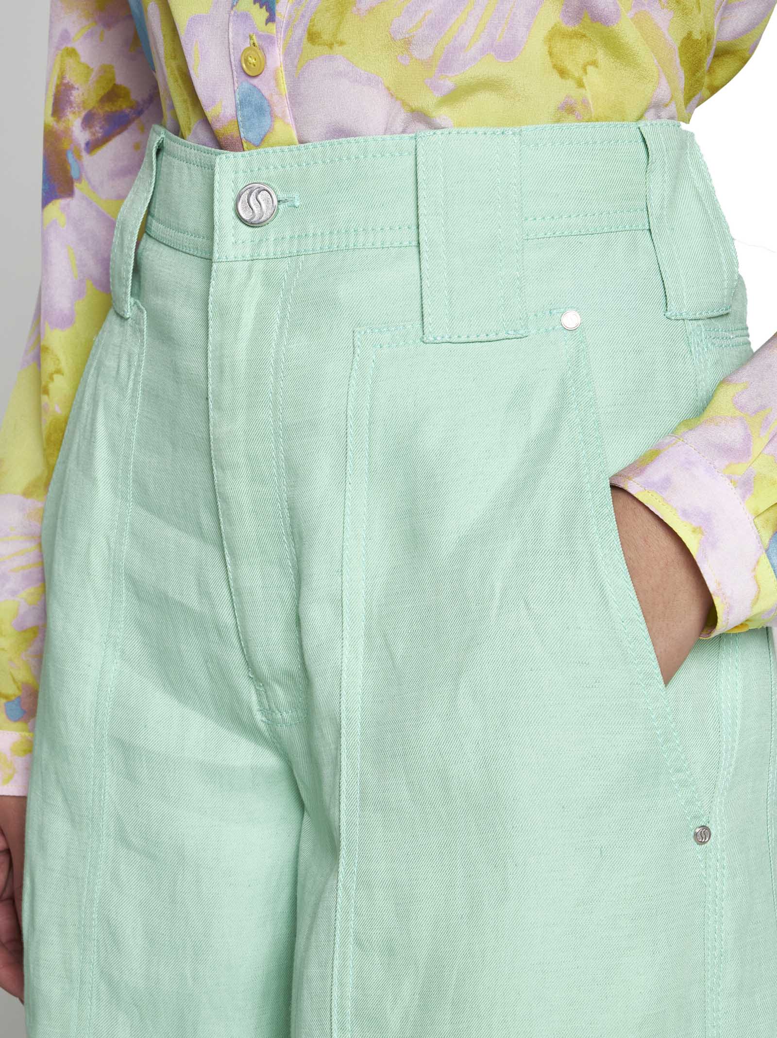 Stella Mccartney Wide-leg Fluid Twill Trousers In Fluo Mint
