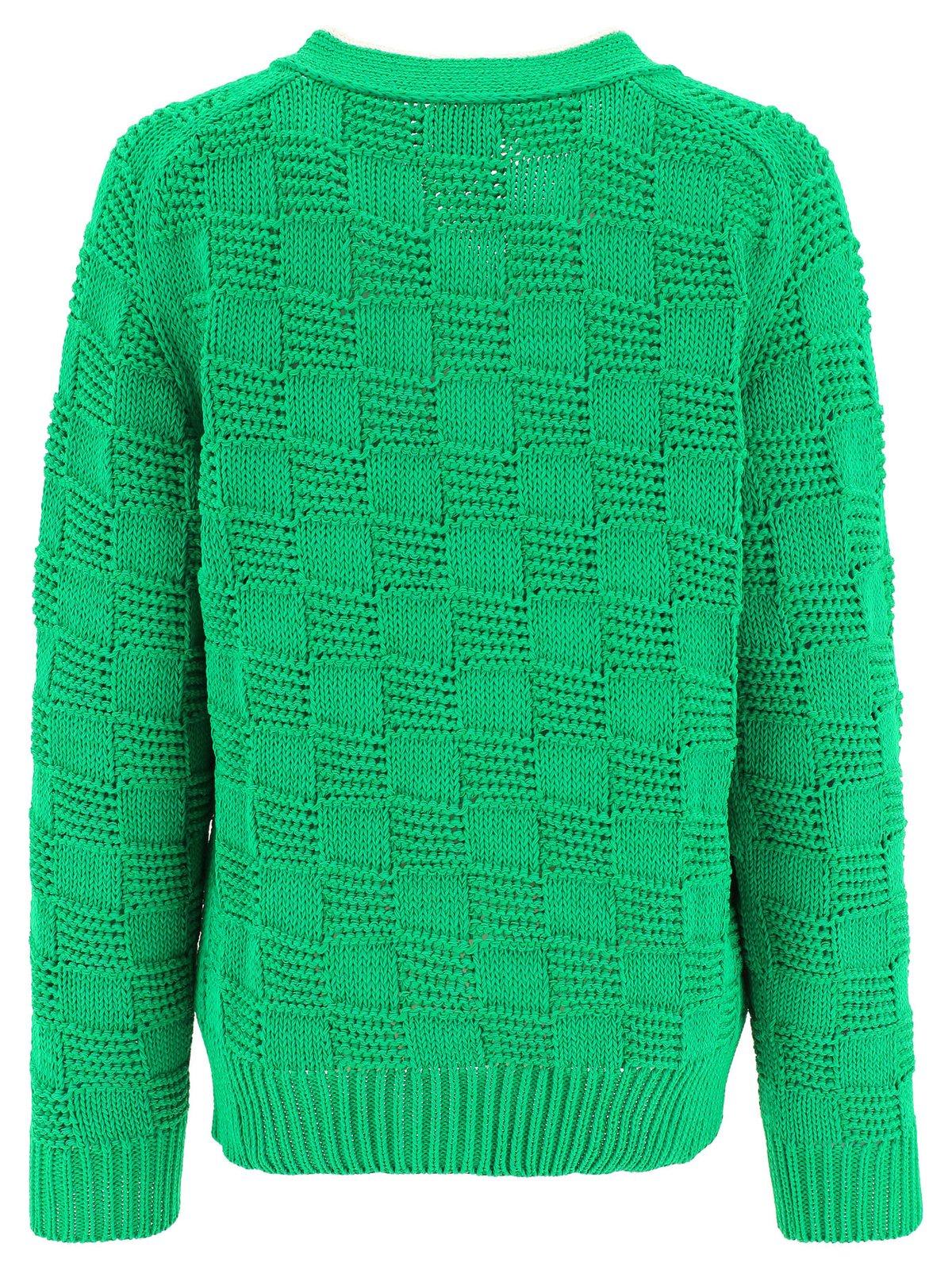 Shop Bottega Veneta Vneck Knit Cardigan In Green