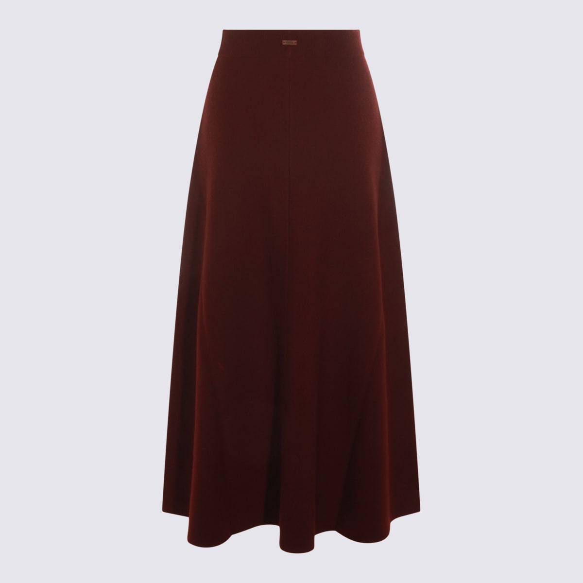 Max Mara Wool-cashmere Knitted Midi Skirt In Brown