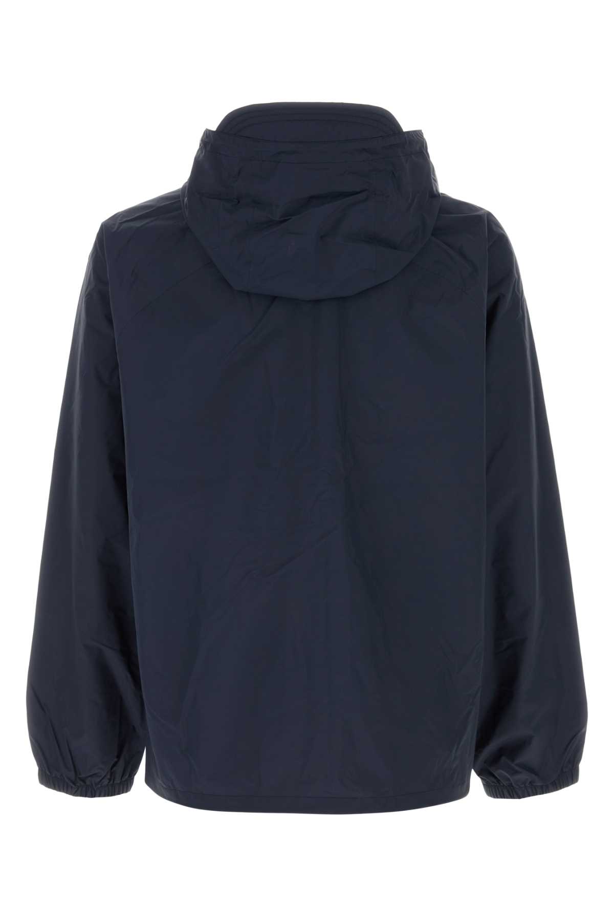 Apc Asics Interaction Logo-print Shell Hooded Jacket In Darknavy