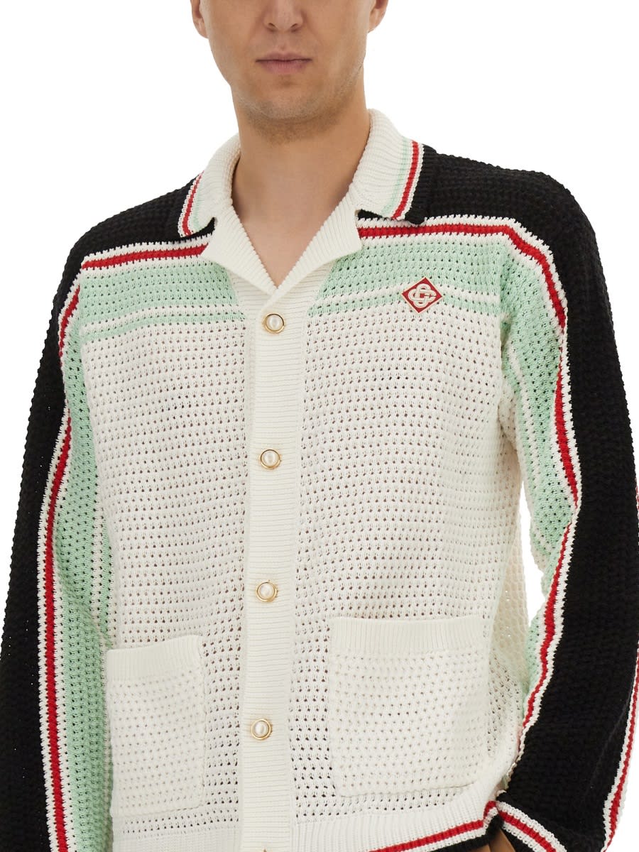 Casablanca Men's Faux Crochet Shirt In Neutral