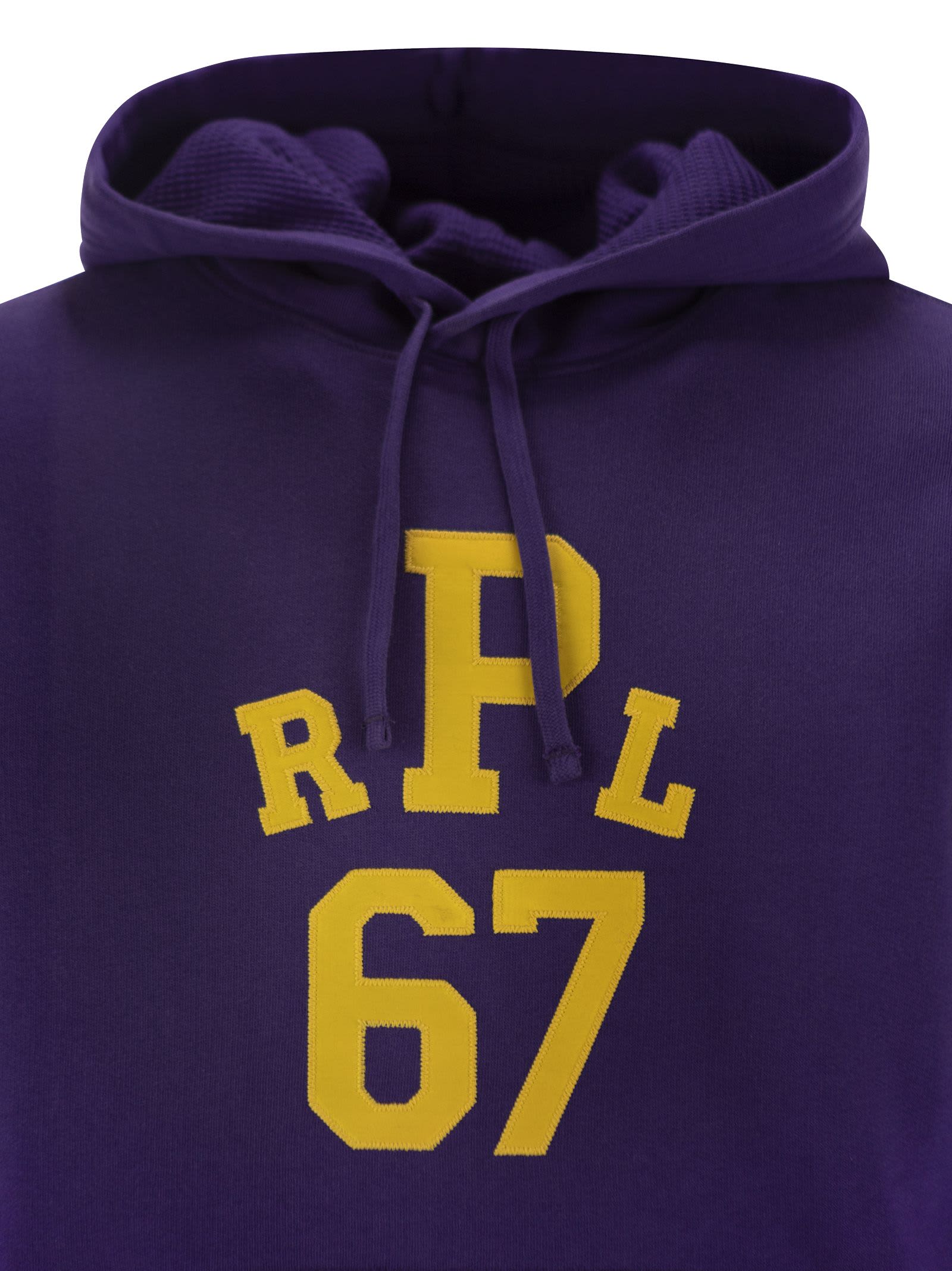 Polo Ralph Lauren Logo Fleece Hoodie In Purple