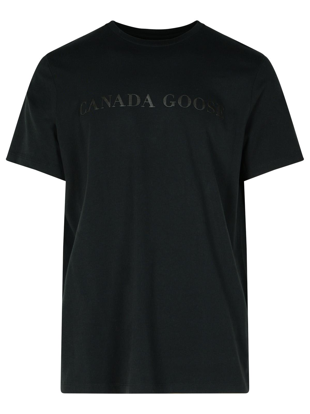 CANADA GOOSE EMERSEN BLACK COTTON T-SHIRT 