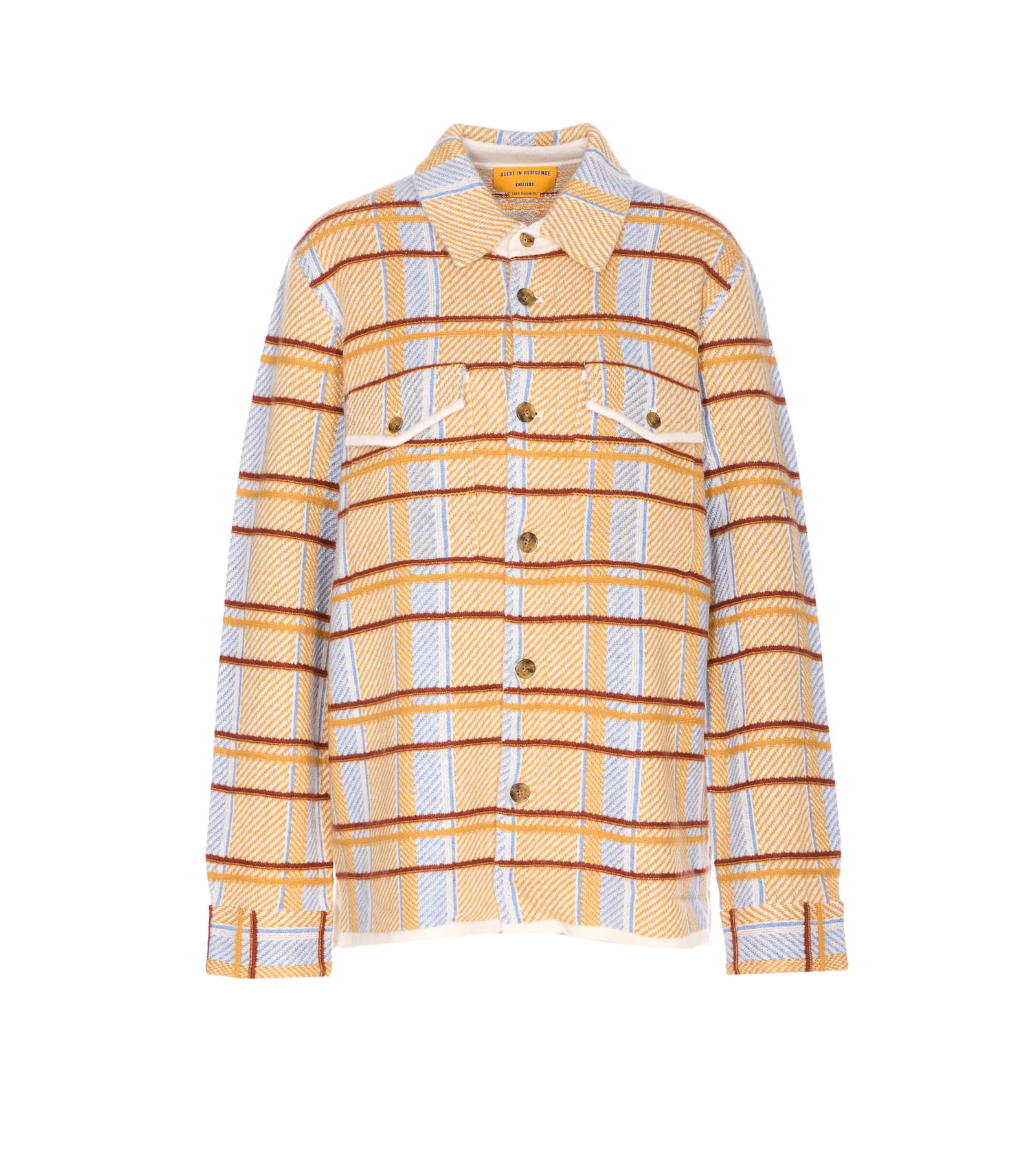 Guest In Residence Plaid Work Shirt And Blouse Yellow In Multi
