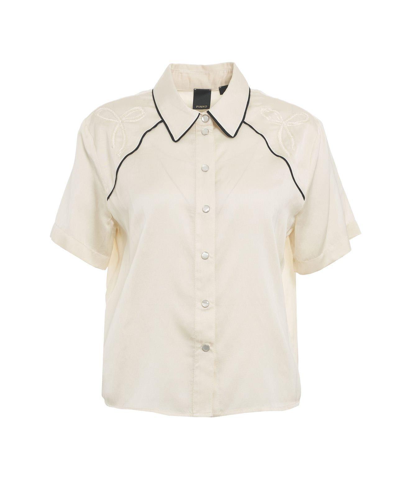 Bow Pattern Short-sleeved Shirt