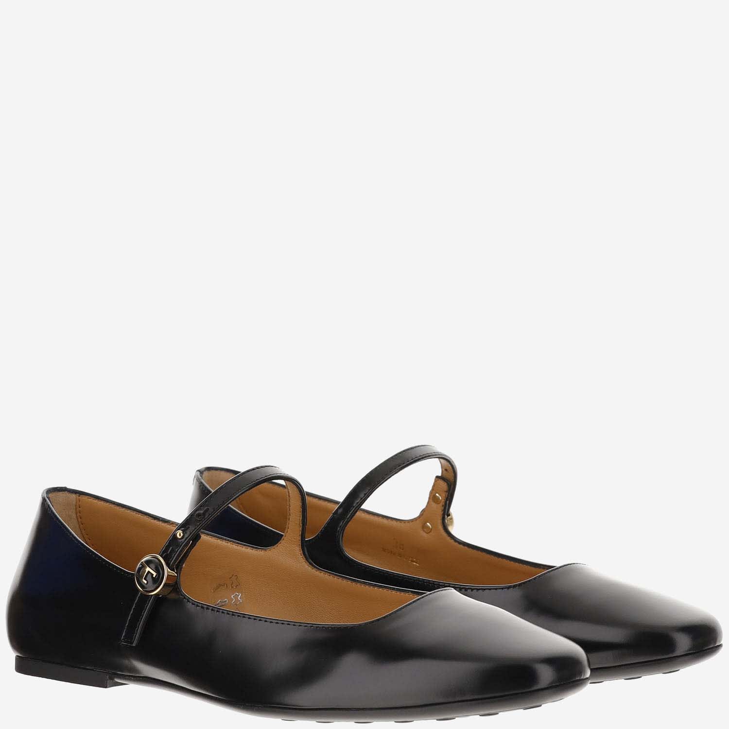 Shop Tod's Ballet Shoes Leather In Black