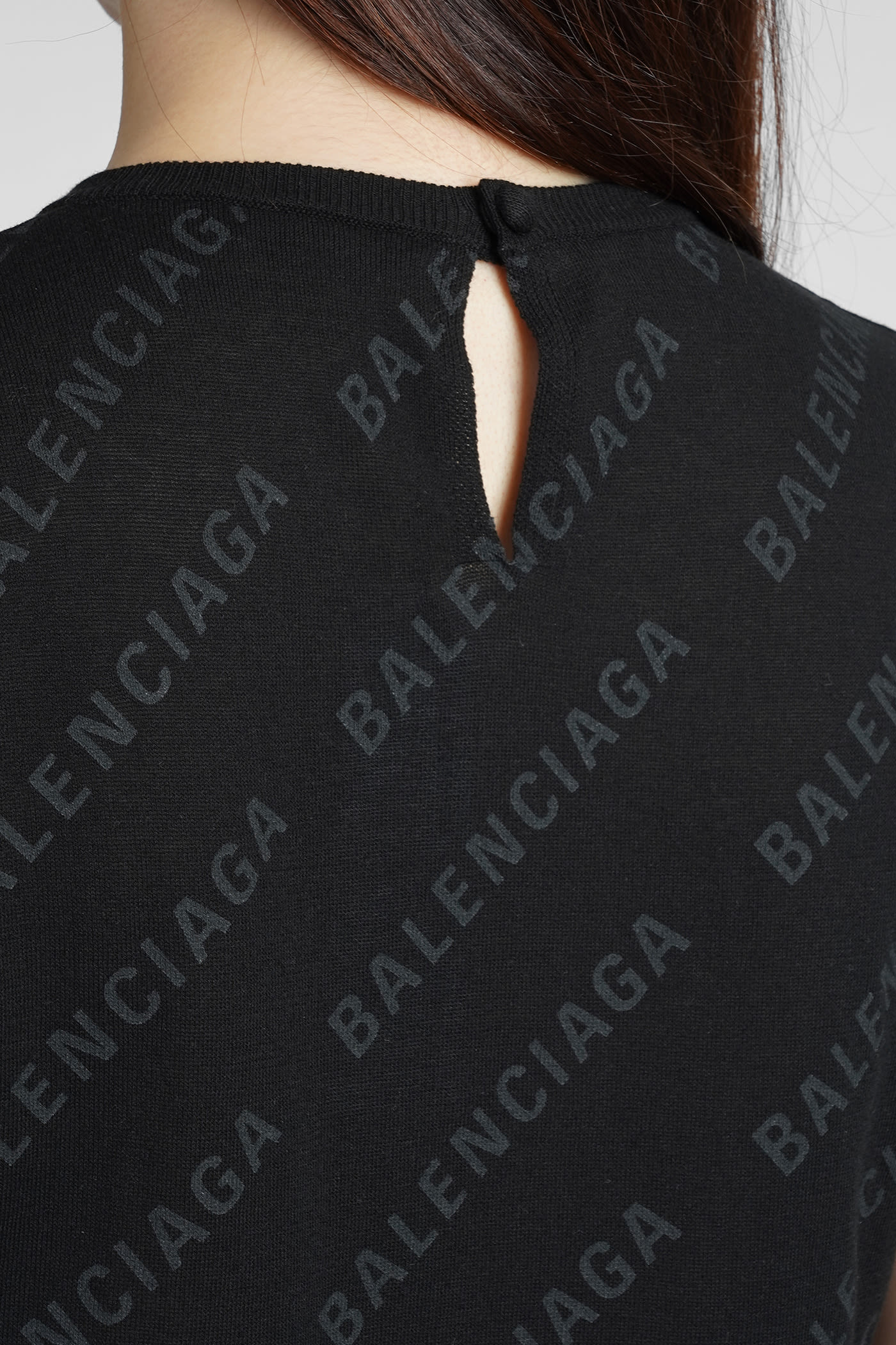 Shop Balenciaga Knitwear In Black Cotton