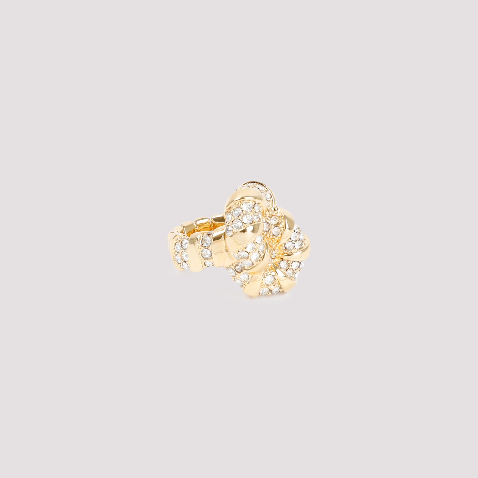 Lanvin Rhinestone Melodie Ring In Gold