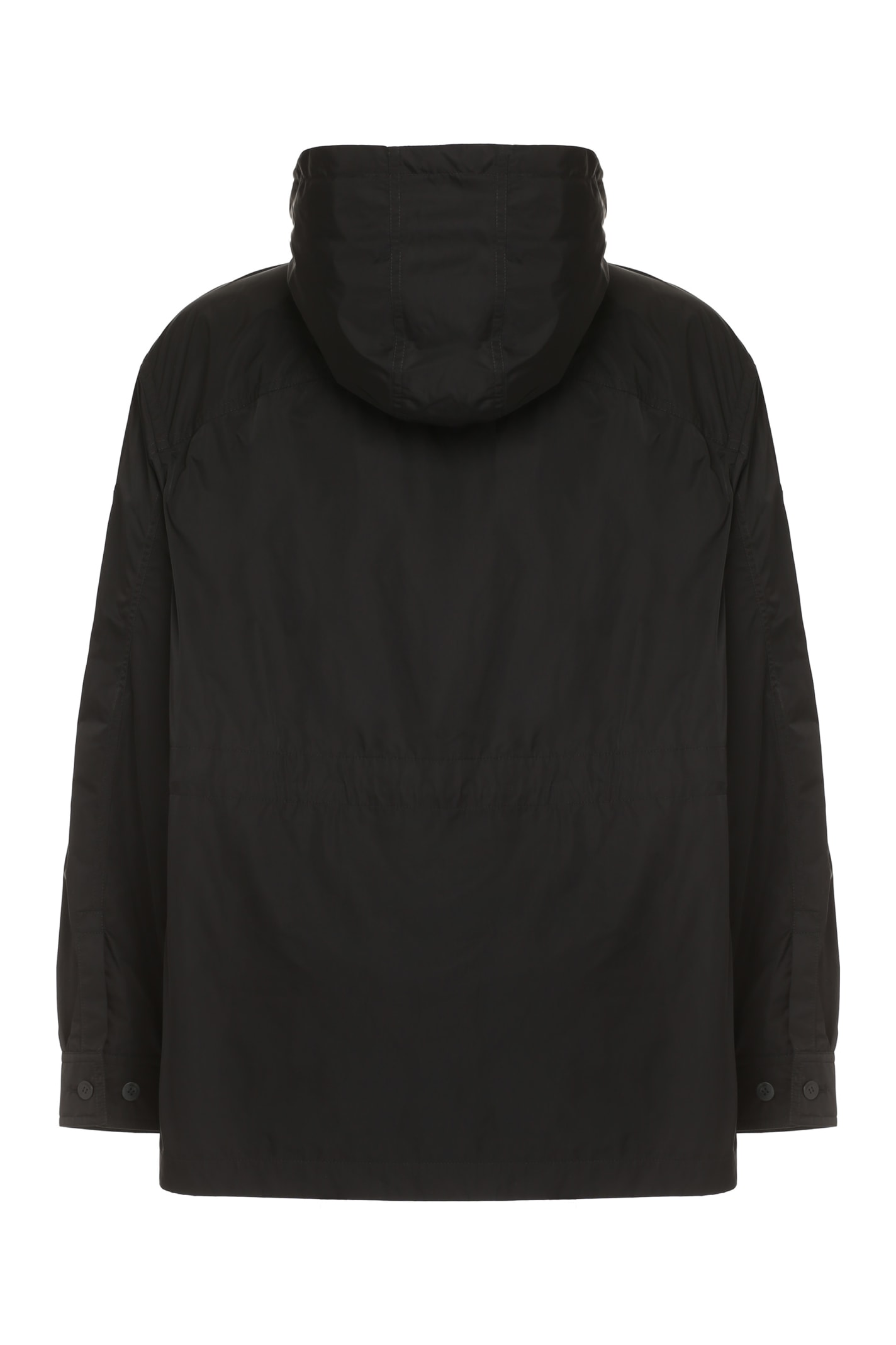 Shop Ferragamo Technical Fabric Hooded Jacket In Black