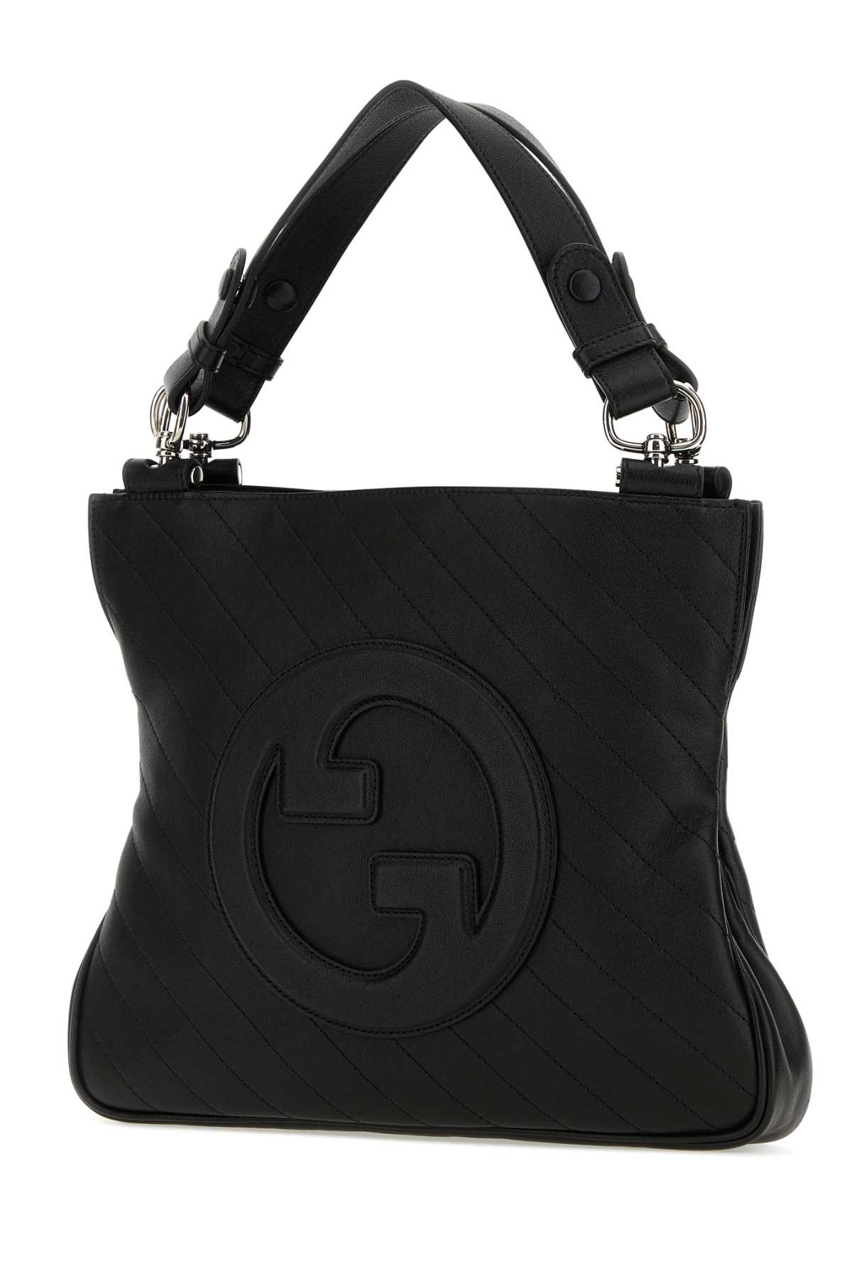 Shop Gucci Black Leather Small  Blondie Shopping Bag