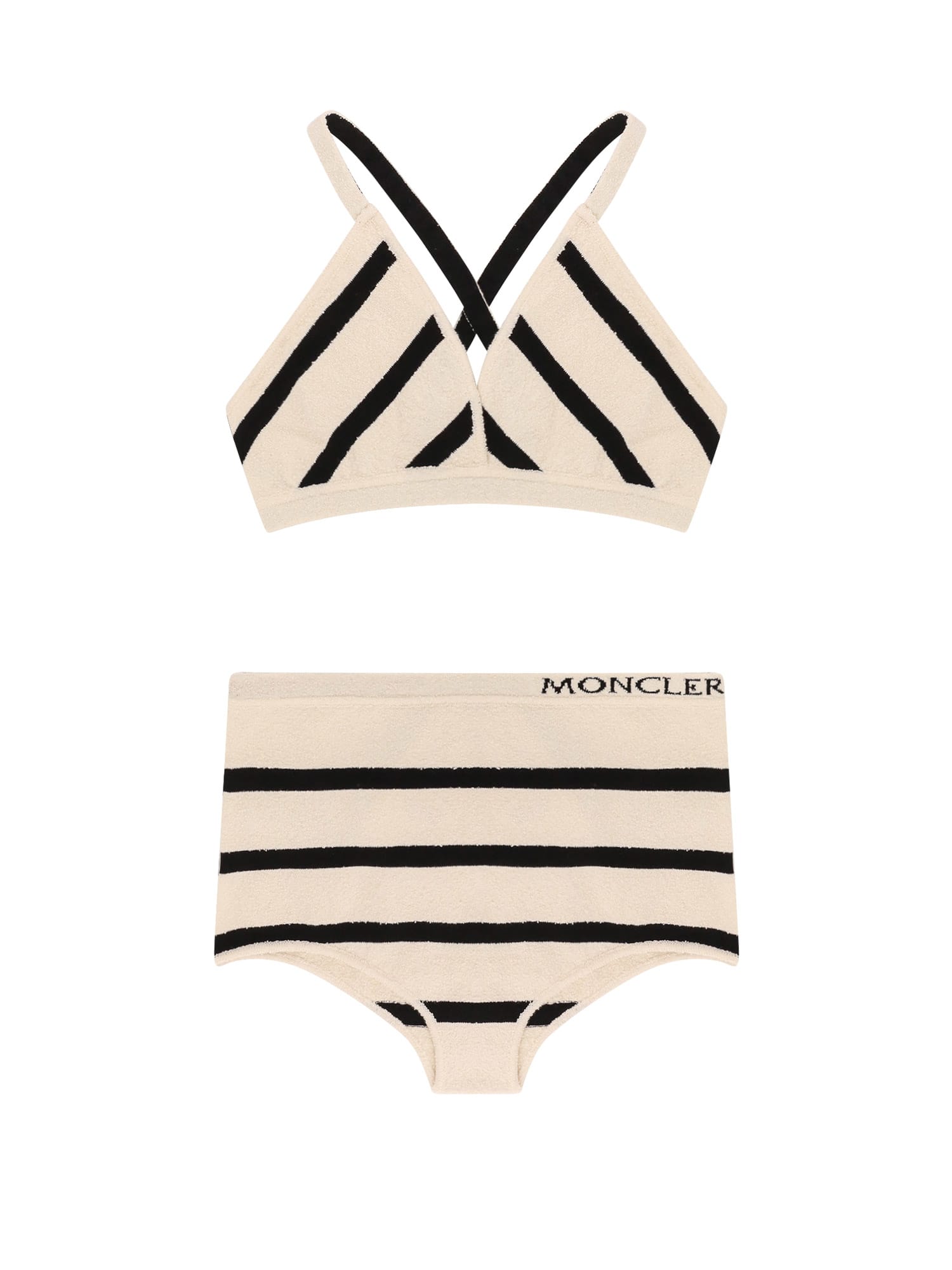 Moncler Top And Culotte Striped Cotton Blend Set